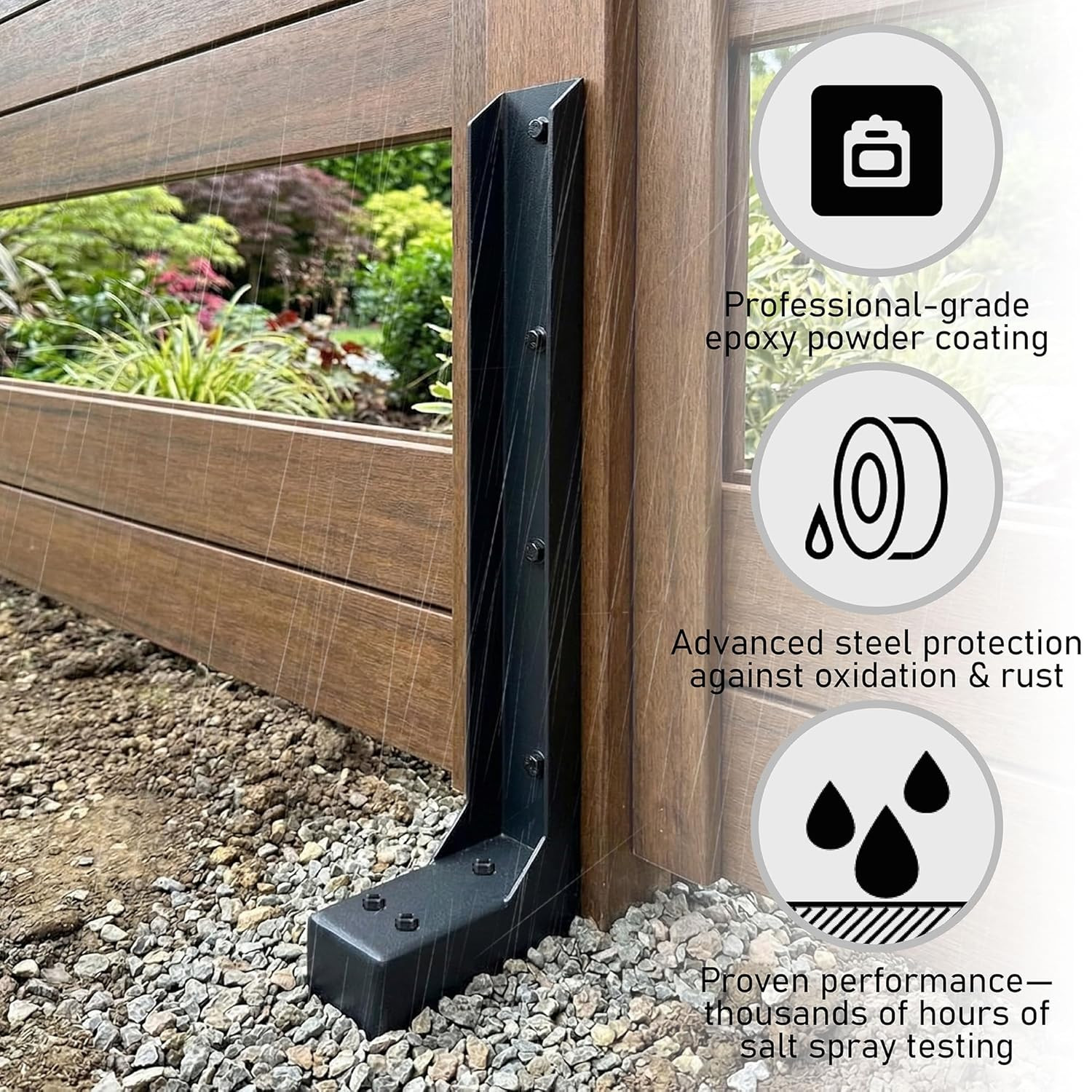 2-Pack Fence Post Repair Kit – Heavy Duty Steel Ground Spikes, Quick & Easy Fix