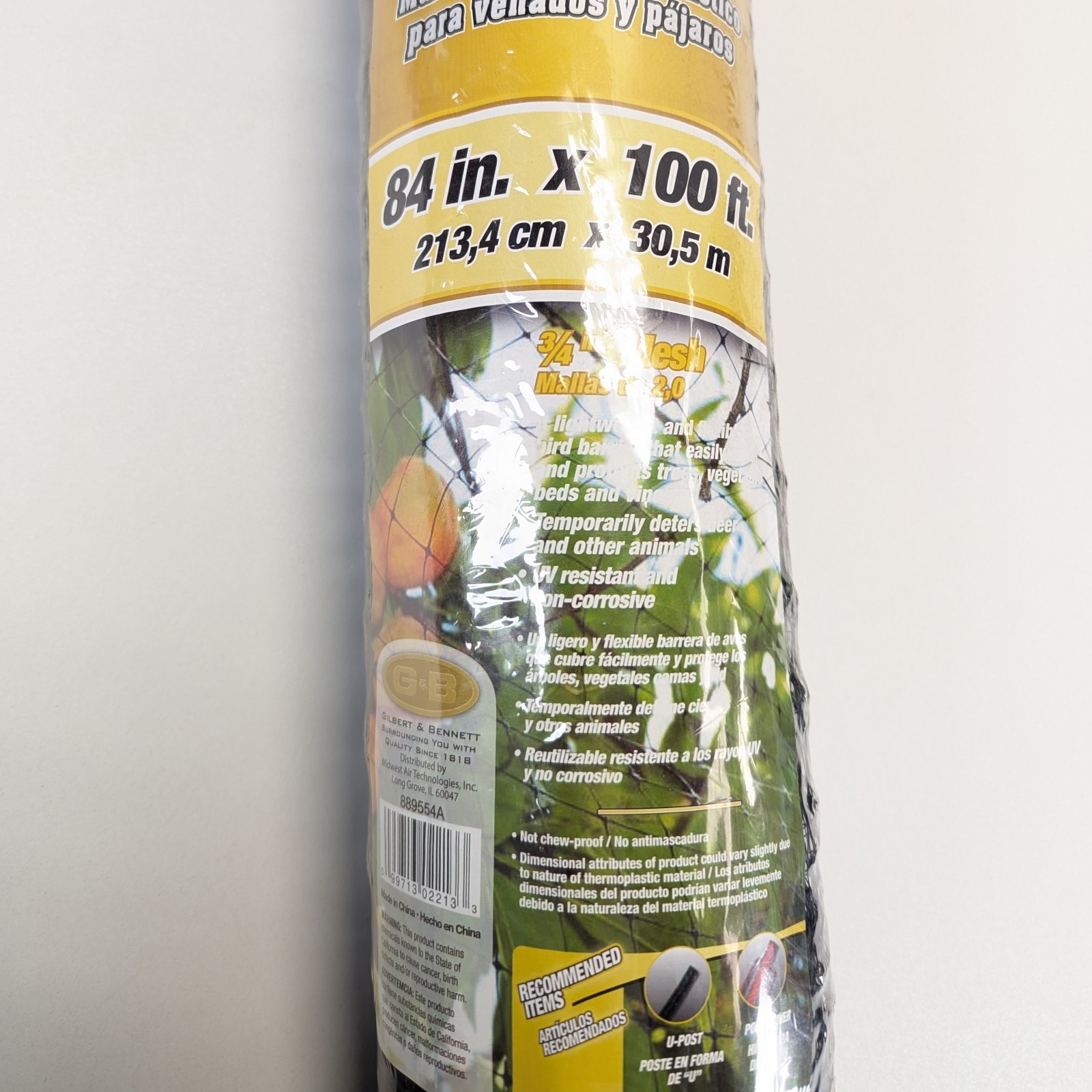 Deer & Bird Netting 7ft x 100ft 3/4 Inch Polypropylene UV Treated Long Lasting