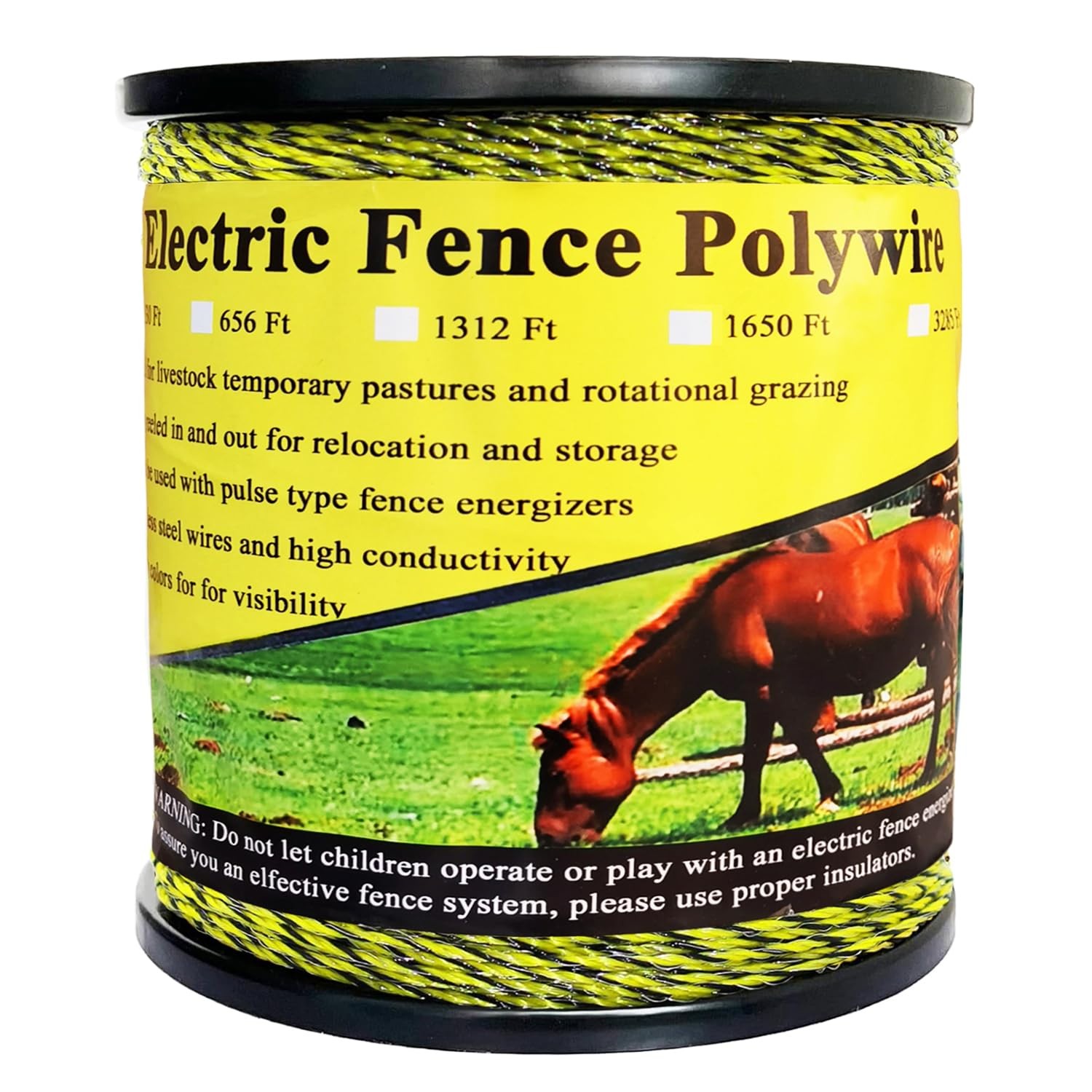 1650 Feet Electric Fence Polywire, 500 Meters 1/8″ Diameter Portable Electric…