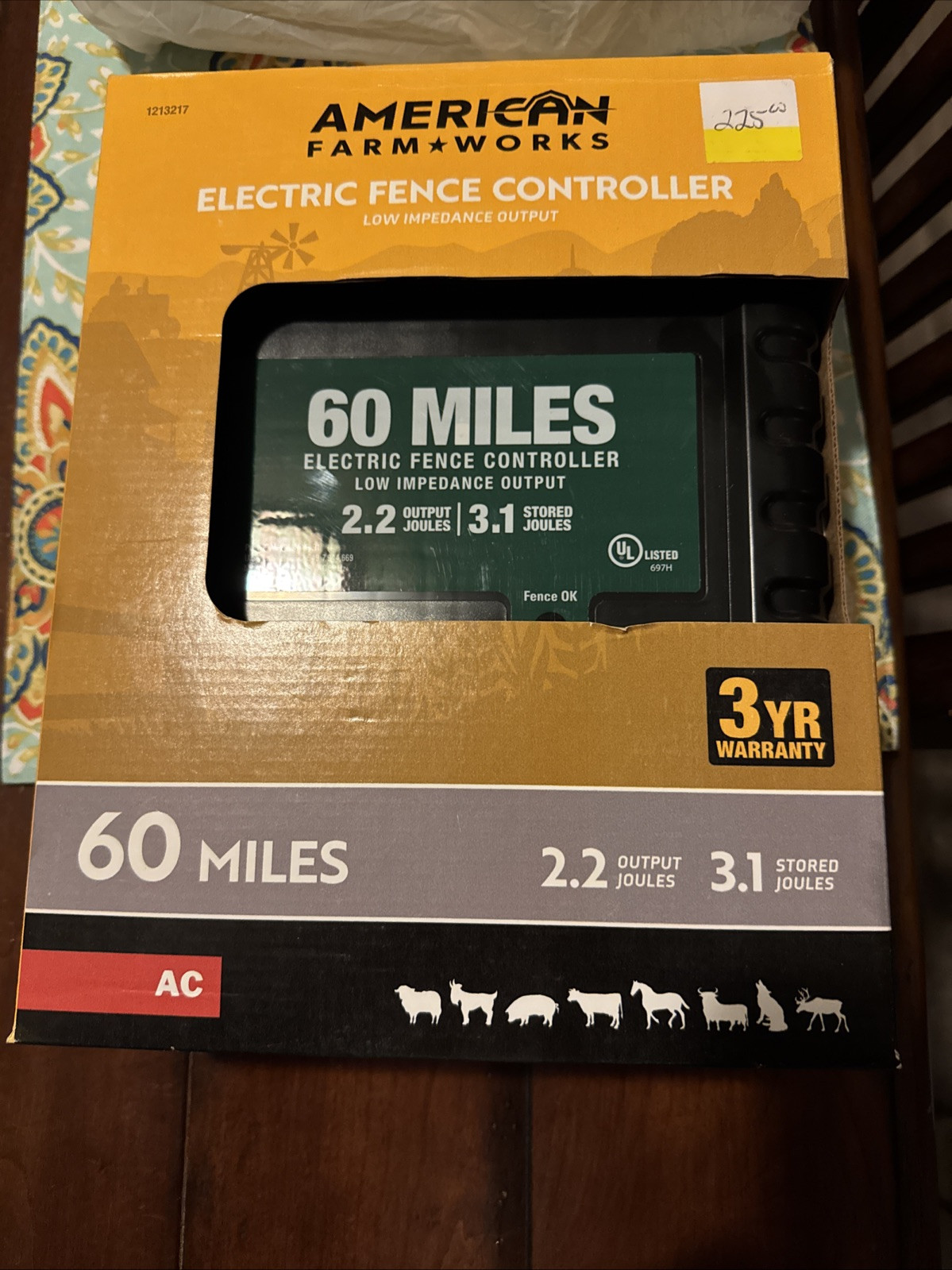 American Farm Works Electric Fence Controller 60 Miles