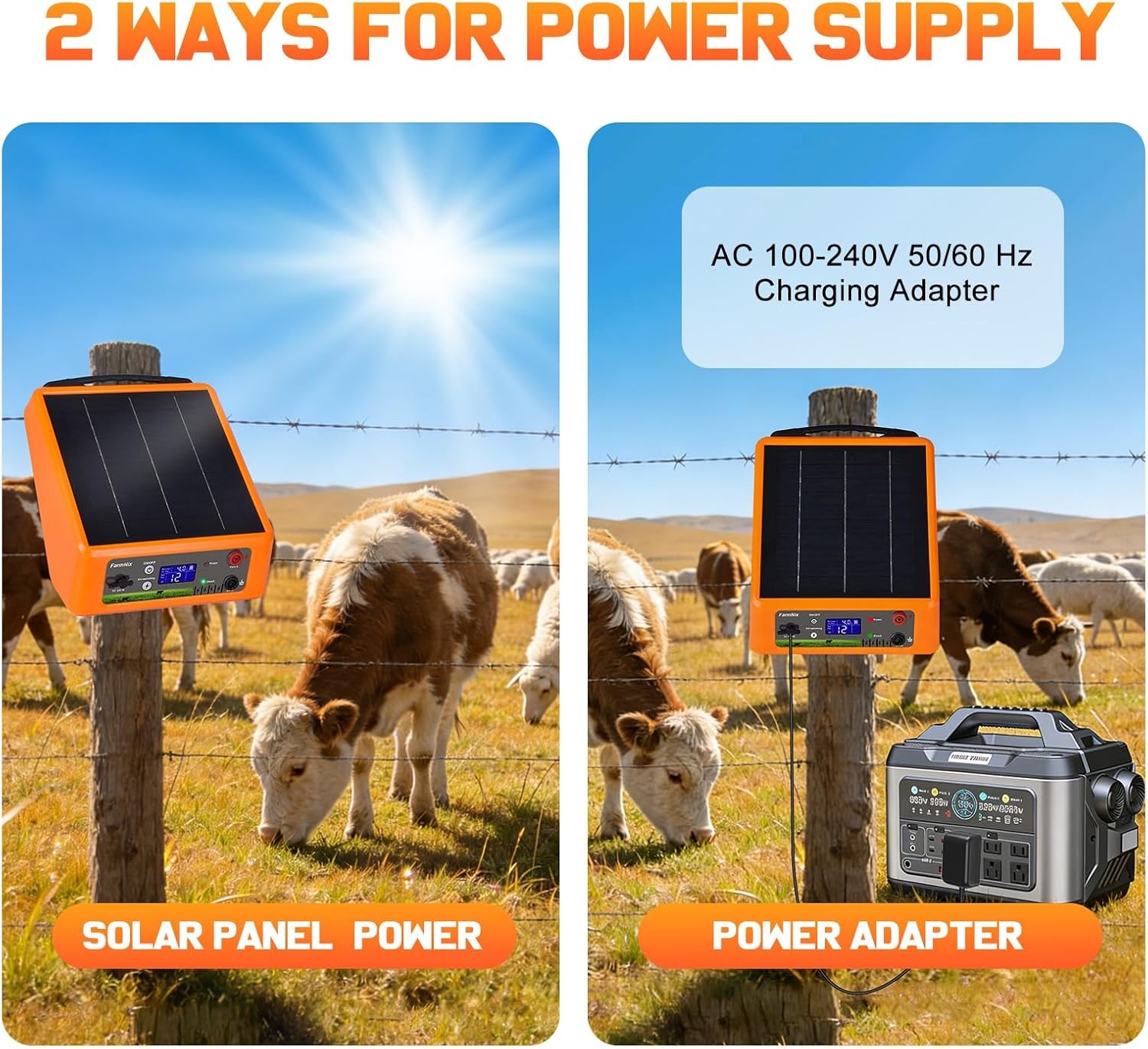 20miles Solar-Powered Electric Fence Charger 4-12kV