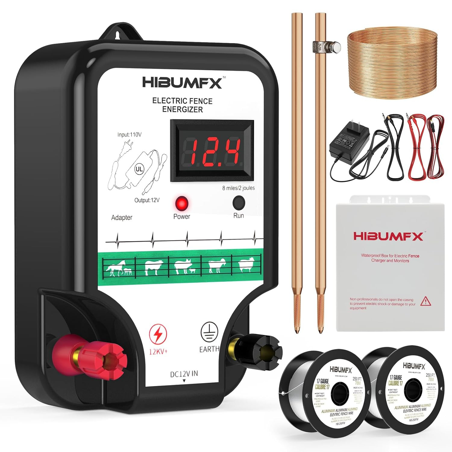 P4 Smart Electric Fence Energizer Kit for Poultry & Livestock Protection