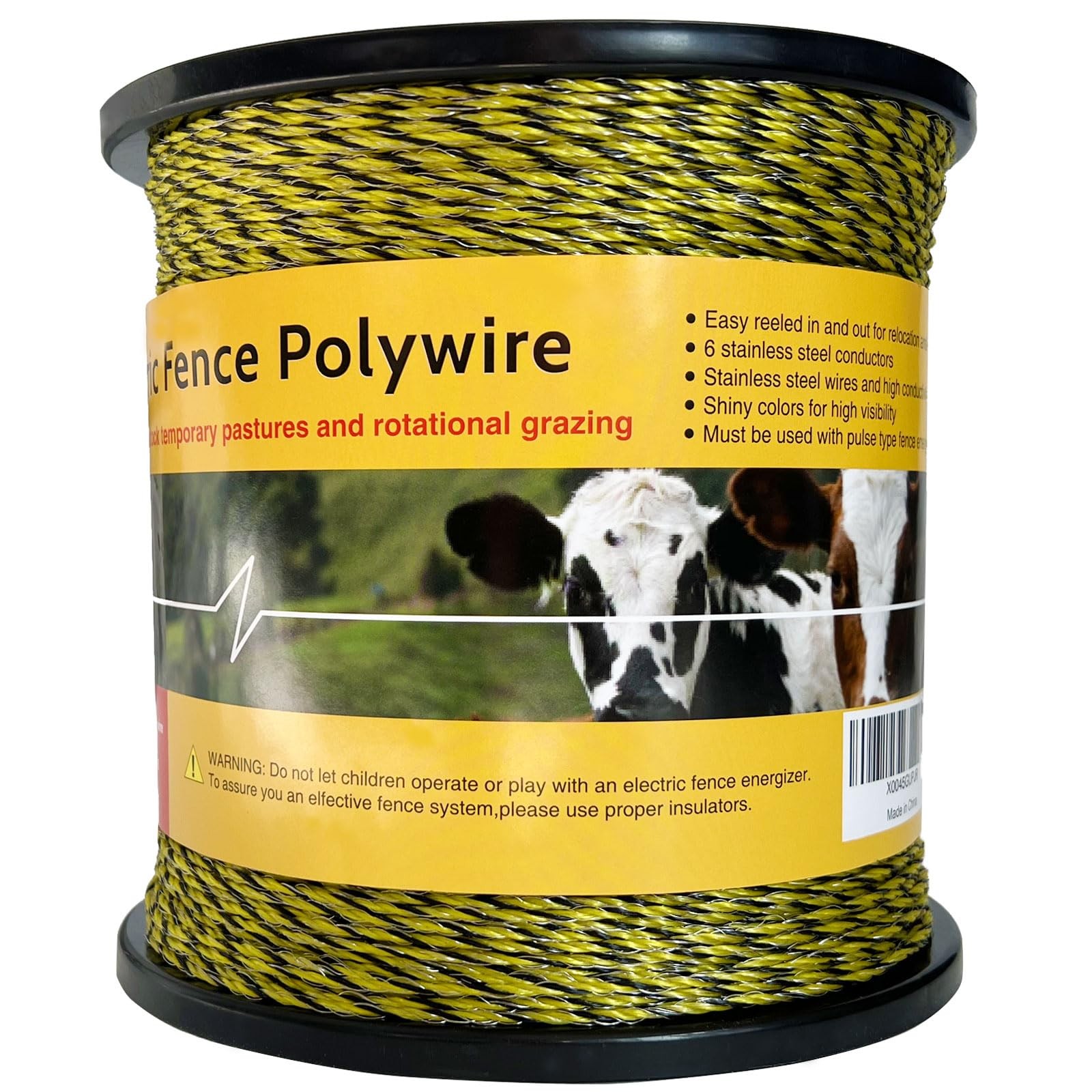 Upgraded Electric Fence Polywire 3366 Feet 3366 Feet,1026 Meters, Yellow.