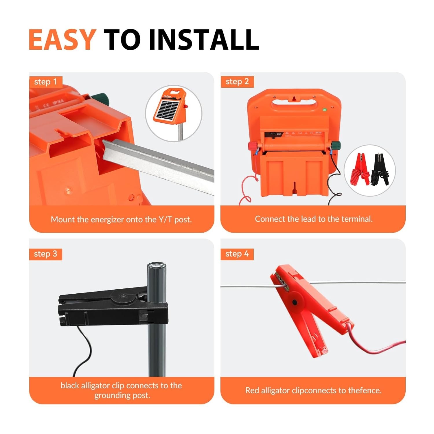 30-Mile MINI400 Solar Electric Fence Charger: 0.4 Joule with Easy Installation