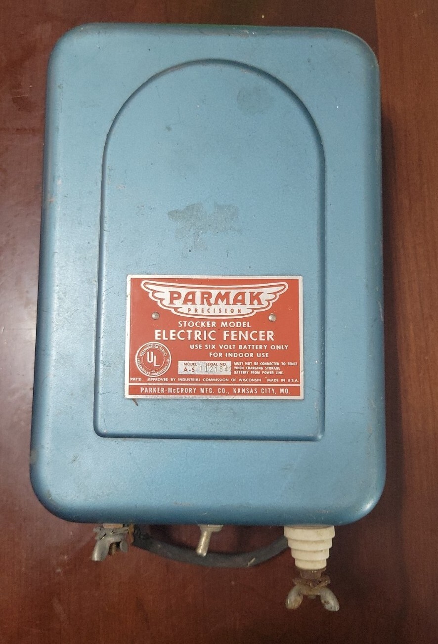 Vintage Parmak Electric Fencer Unit Model A-S Parker McCrory 6V Untested