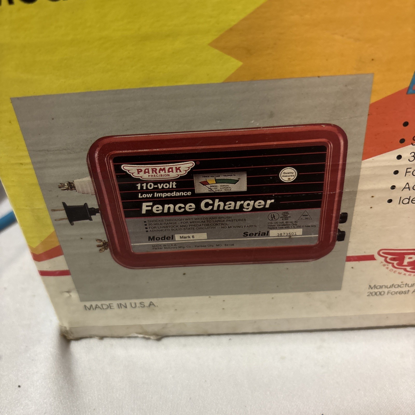 Parmak Mark 6 Electric Fence Charger 30-Mile Low Impedance Plug-In Multi-Power