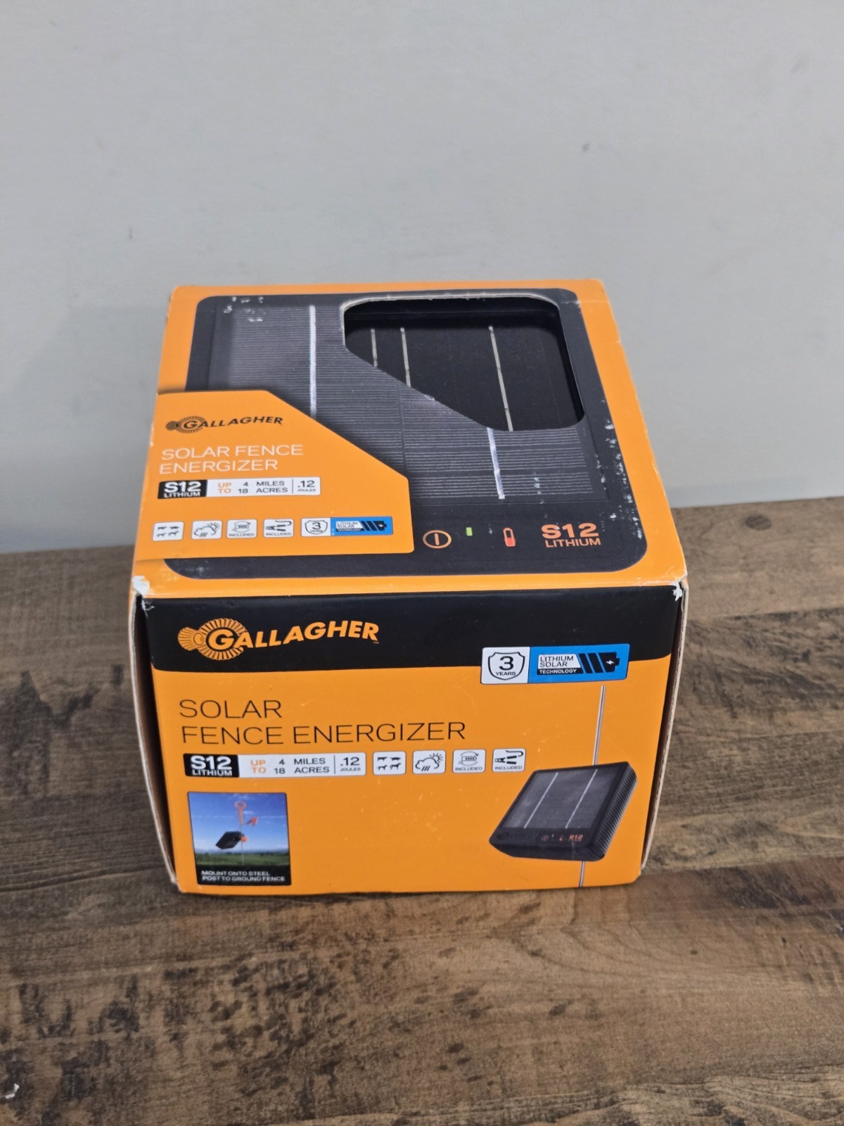 Gallagher G349414 S12 Lithium Solar Fence Energizer Electric