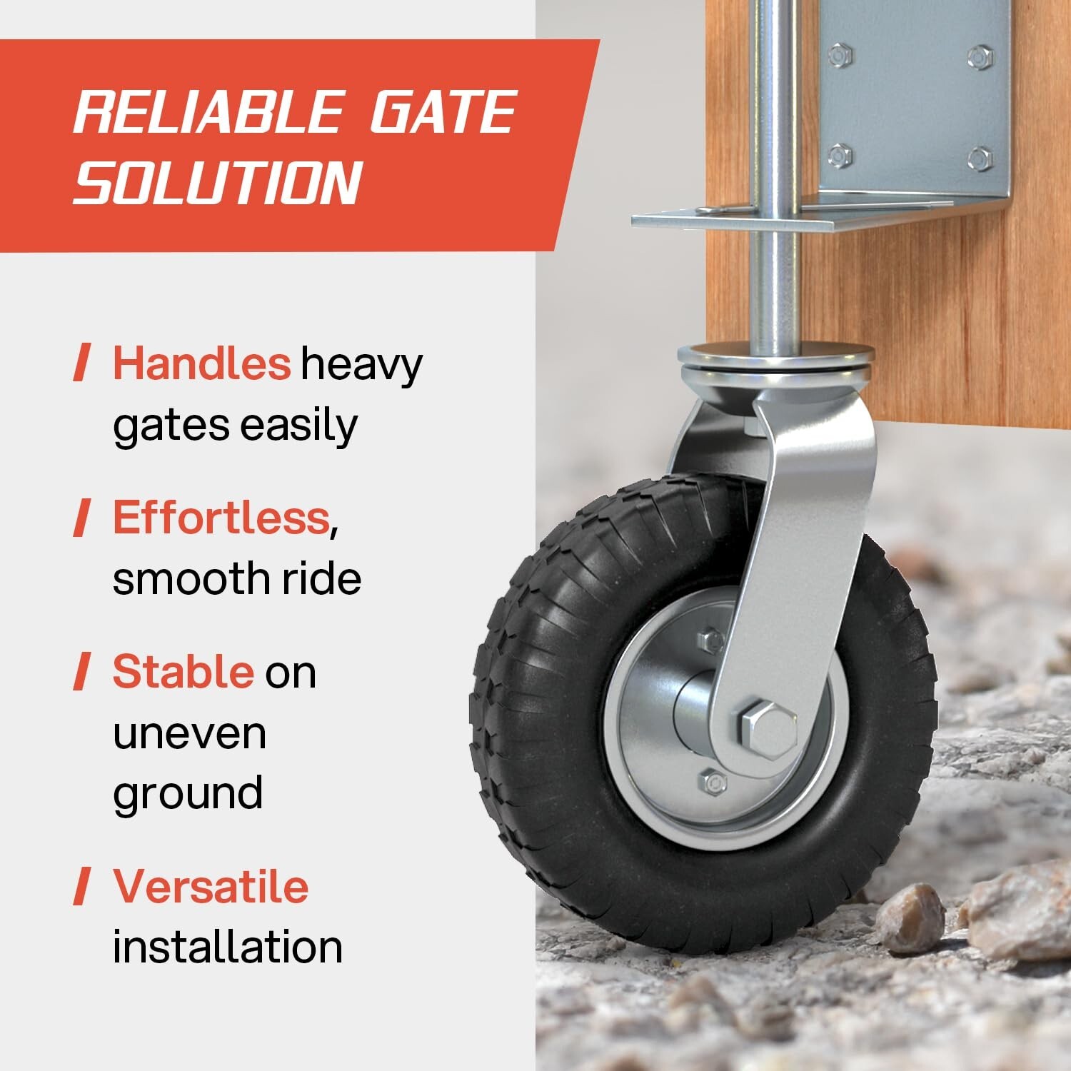 Heavy Duty Gate Wheel 8-inch Support Wheel for Wooden Metal Gates Farm Caster