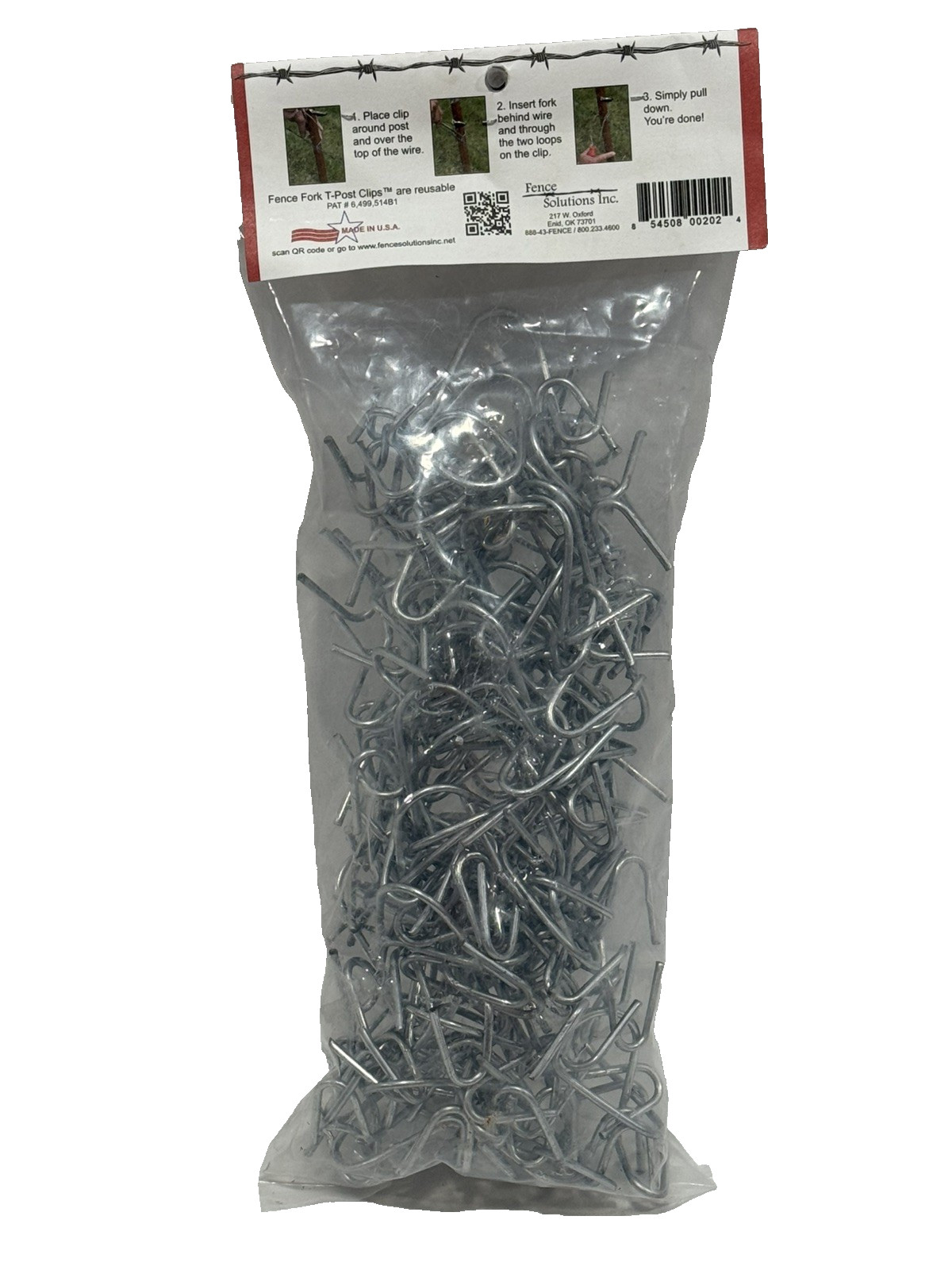 Fence Solutions Fence Fork Newly Designed T-Post Clip 100 Pack 5X Faster USA