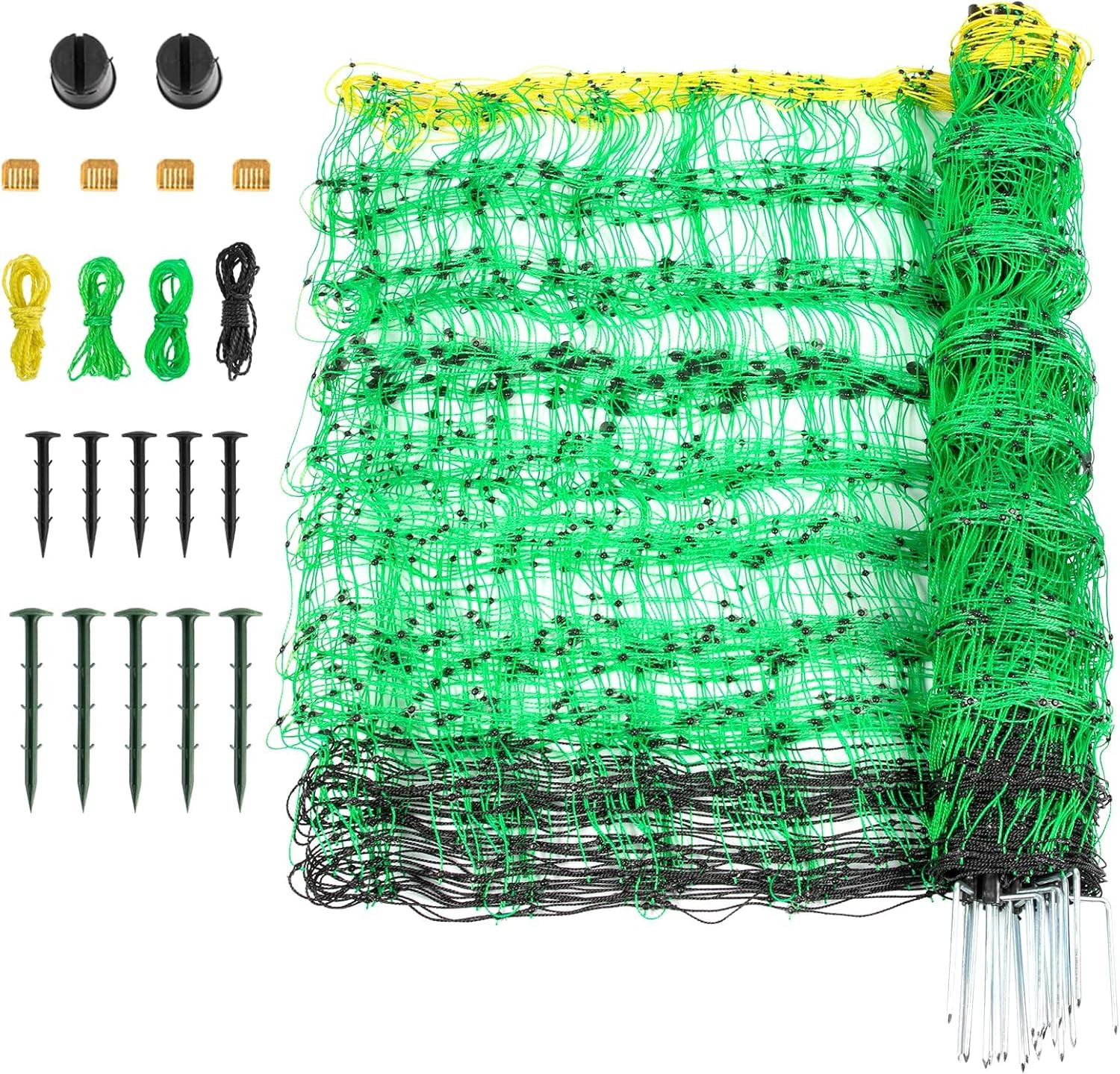 Electric Poultry Netting, 49.6″ H x 164′ L, Electric Chicken Fence with 14 Posts