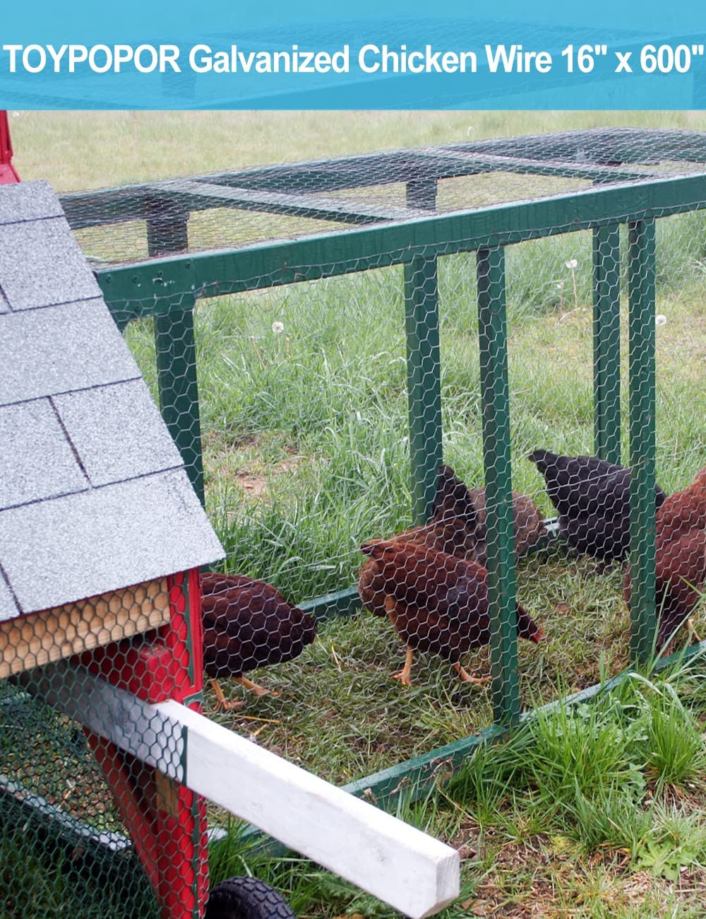 Chicken Wire 16” x 600”(40cm x 15m), Outdoor Anti-Rust Hexagonal Galvanized…
