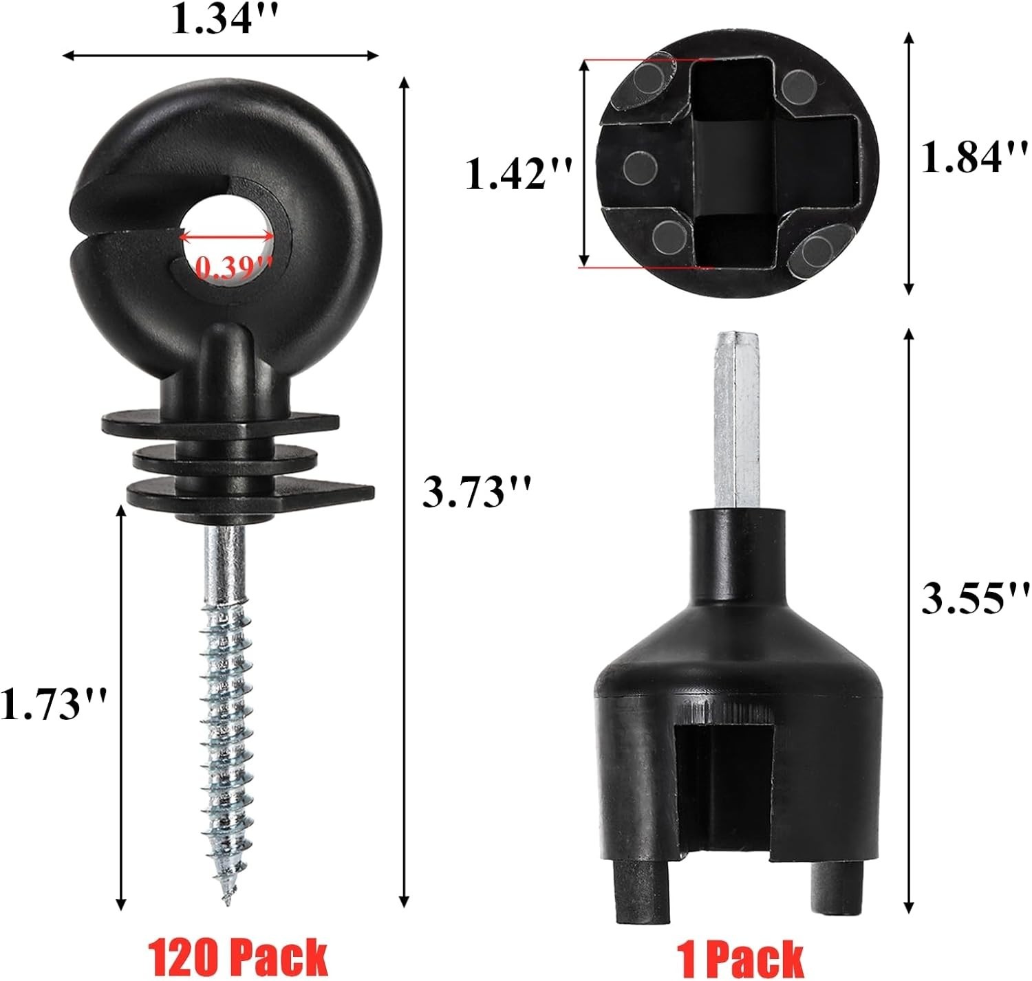 120 Pack Electric Fence Insulators Screw In Ring Post Wood Post Farm Fencing…