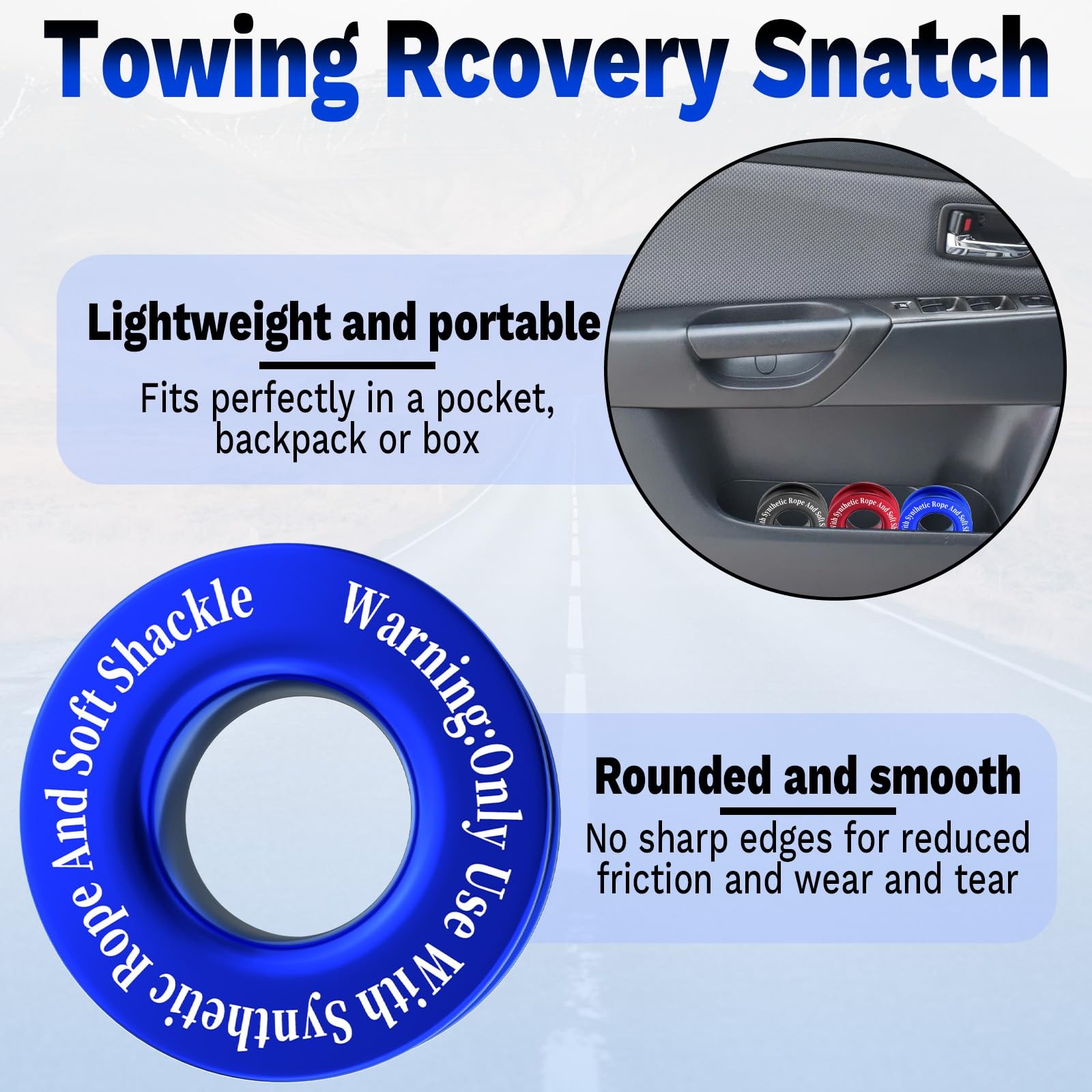 Winch Snatch Recovery Ring, Heavy Duty 66000 Lbs Break Strength Snatch Block …