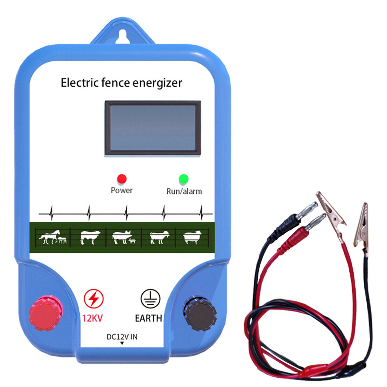 DC 12V2A LCD Display Electric Fence Controller Fence Energizer For Poultry US