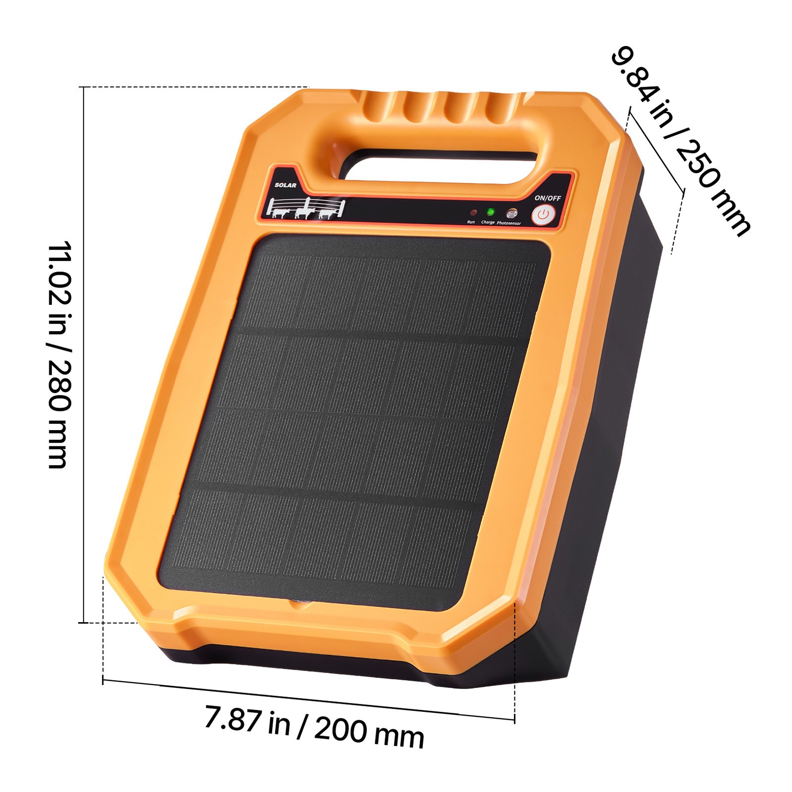 0.3J Solar Fence Charger 1.86 Miles Range Electric Fence Energizer for Livestock
