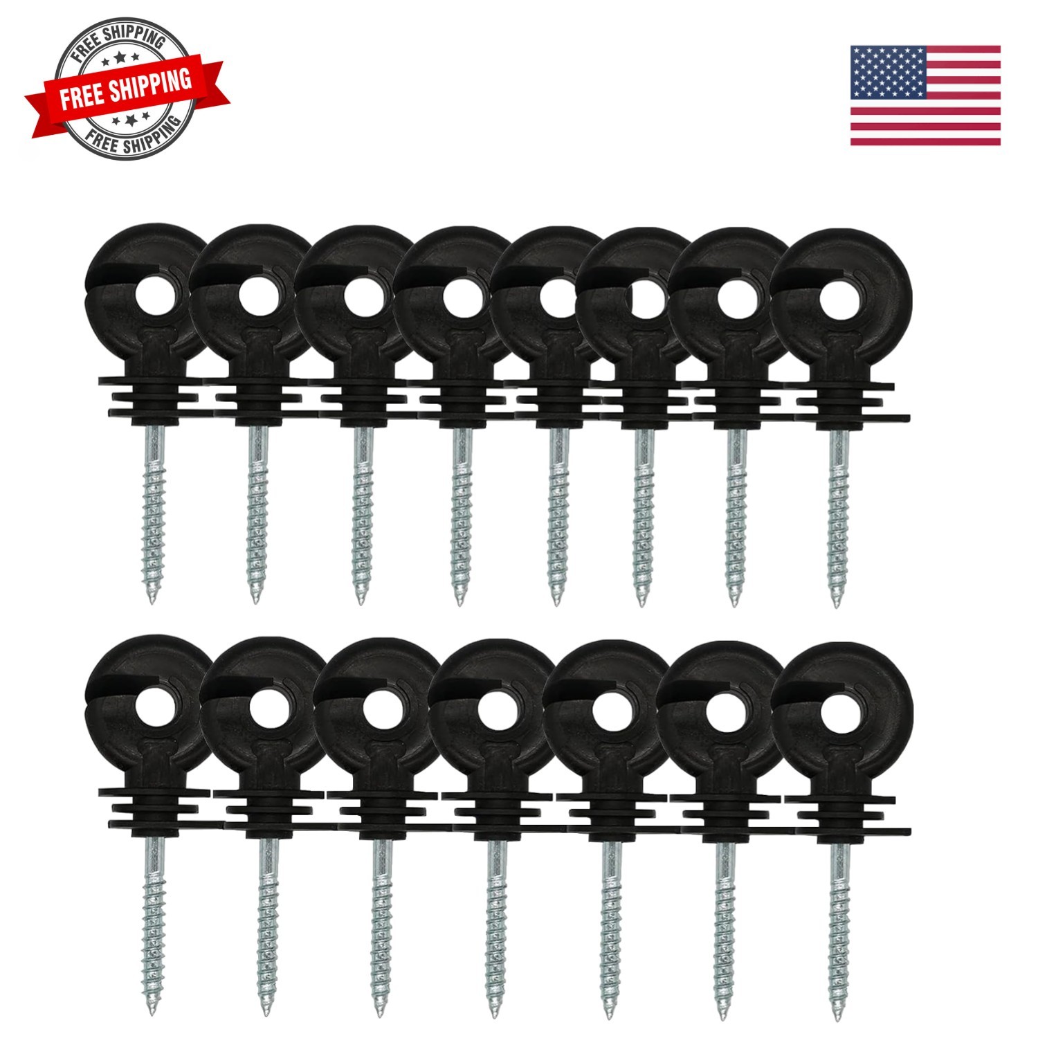 15 Pack Electric Fence Insulator Black Screw-in Nail Insulators Fence Post In…