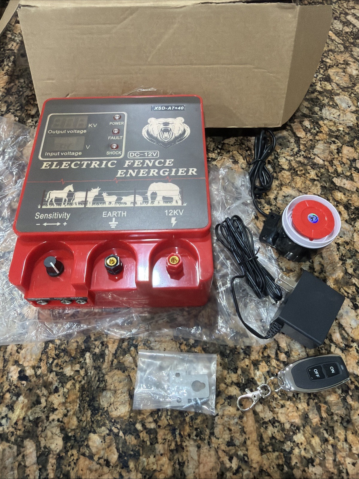 9J Electric Fence Charger Energizer, 9 Joules 400 Acres, AC DC 2 in 1 Powered…