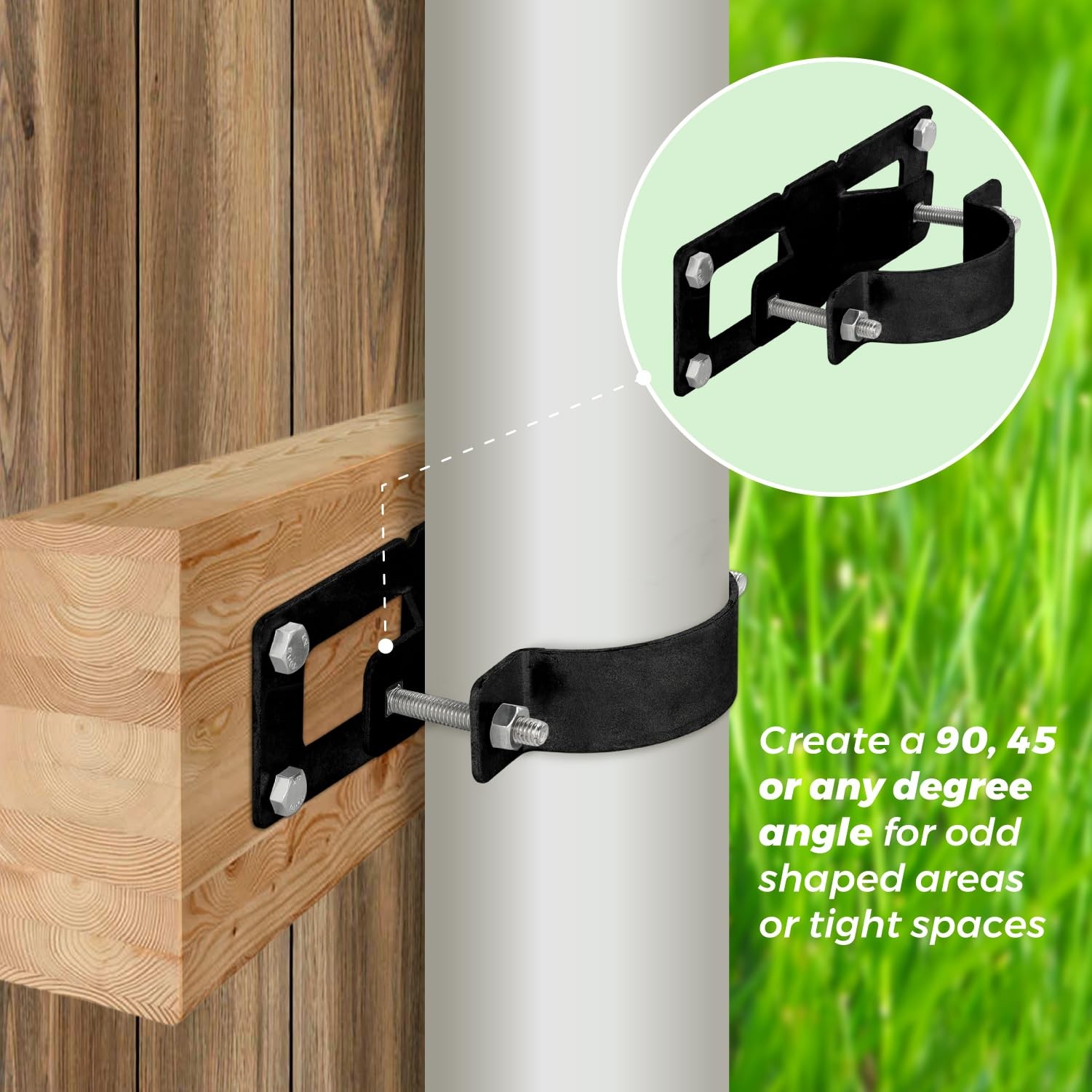 12 Pack Fence Brackets, Black Fence Frame, They use to Attach a Wooden Fence …
