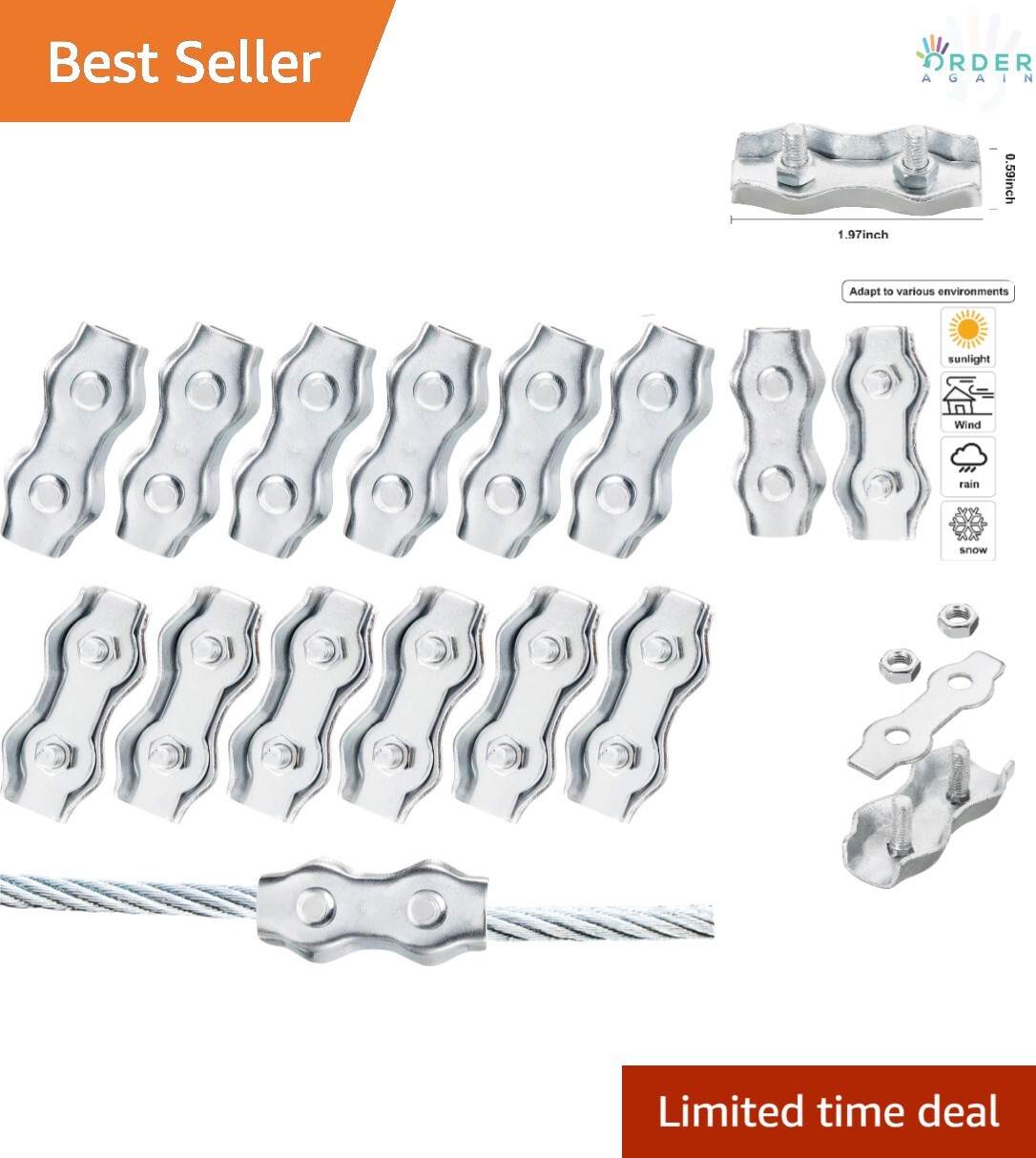 Galvanized Steel Electric Fence Wire Splicer Connectors for Animal Fences