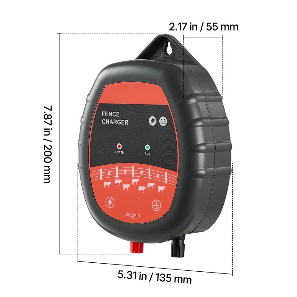 Electric Fence Charger 10kV 1J AC DC Electric Fence Energizer 1.86 Miles Range