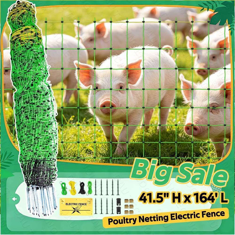 Durable Livestock Mesh Net ideal for Chicken Duck Goose Turkey, 41.5″H x 164’L