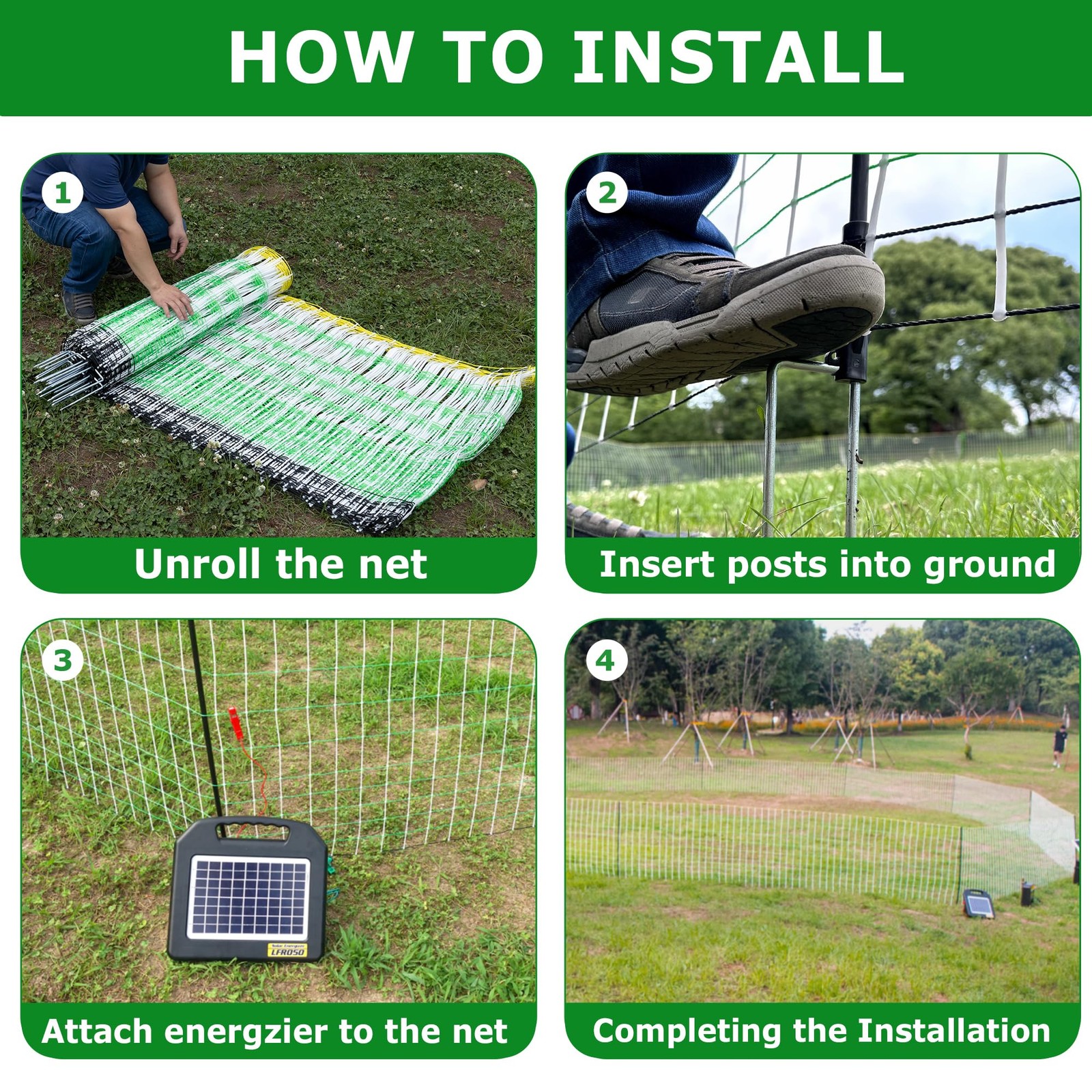 Electric Fence Netting – Chicken Fences for The Yard Semi-Rigid Net for Lives…