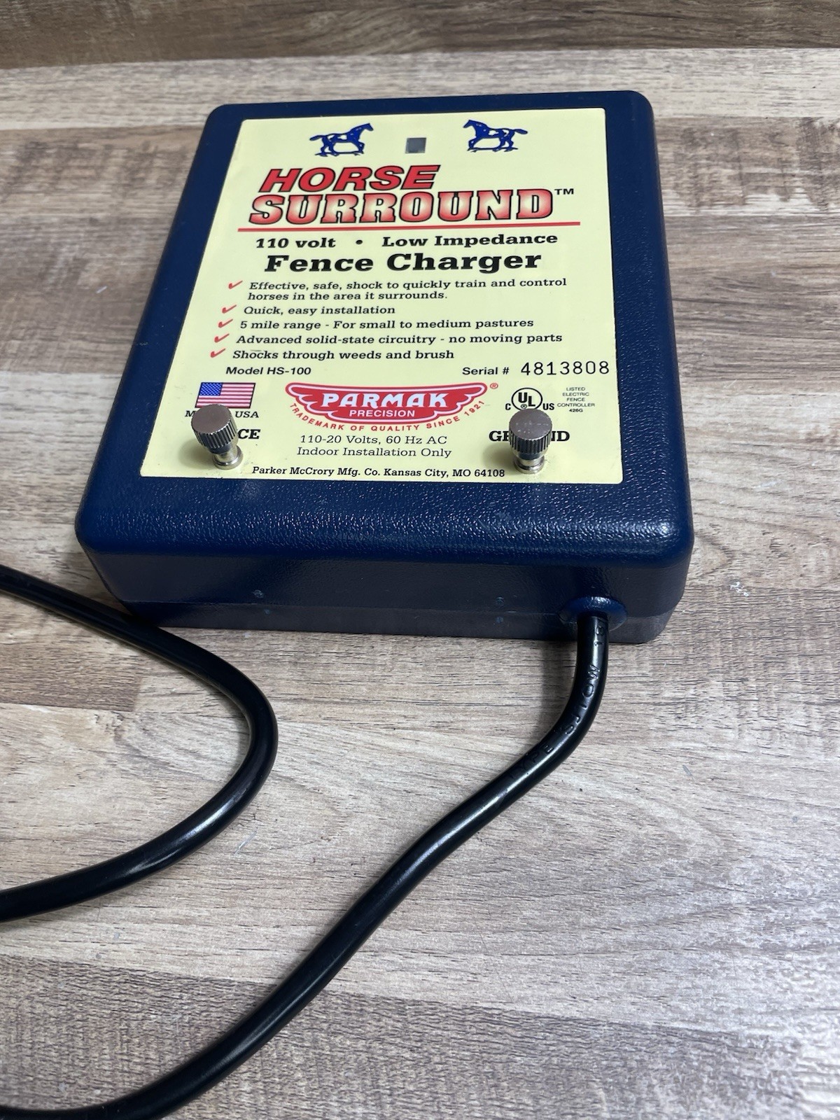 Parmak HS-100 110-20-Volt Horse Surround Low Impedance Electric Fence Charger