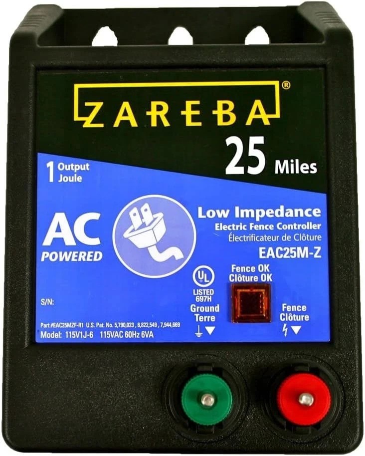 25 Mile AC Powered Low Impedance Electric Fence Charger – Plug In Fence Charg…