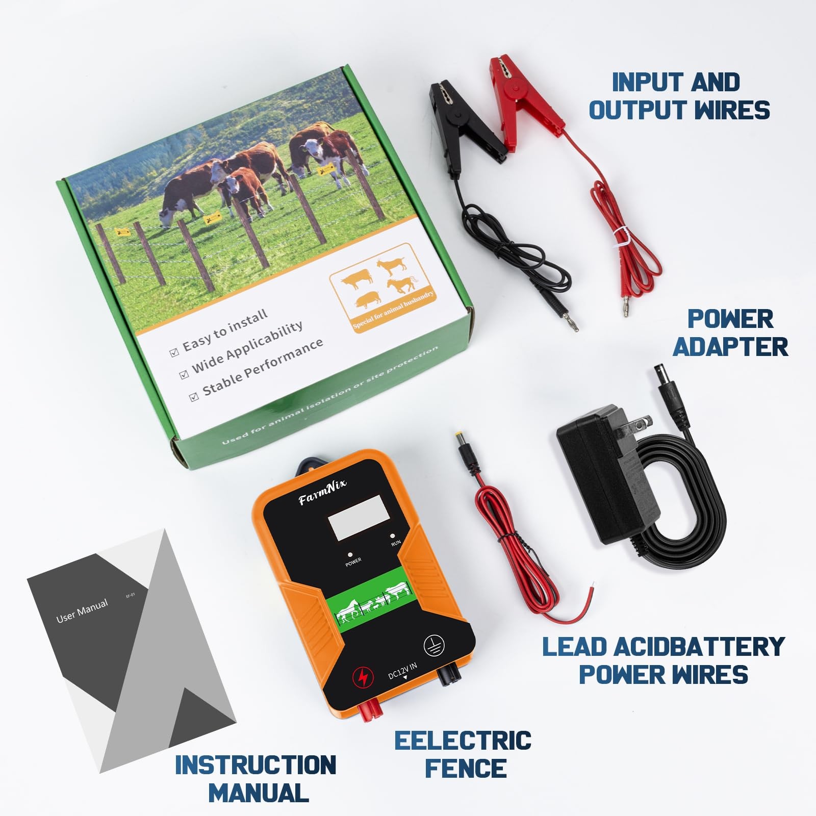 12 KV Electric Fence Charger with LED Display, 2 Joule Pulse Energy, 10 Miles…