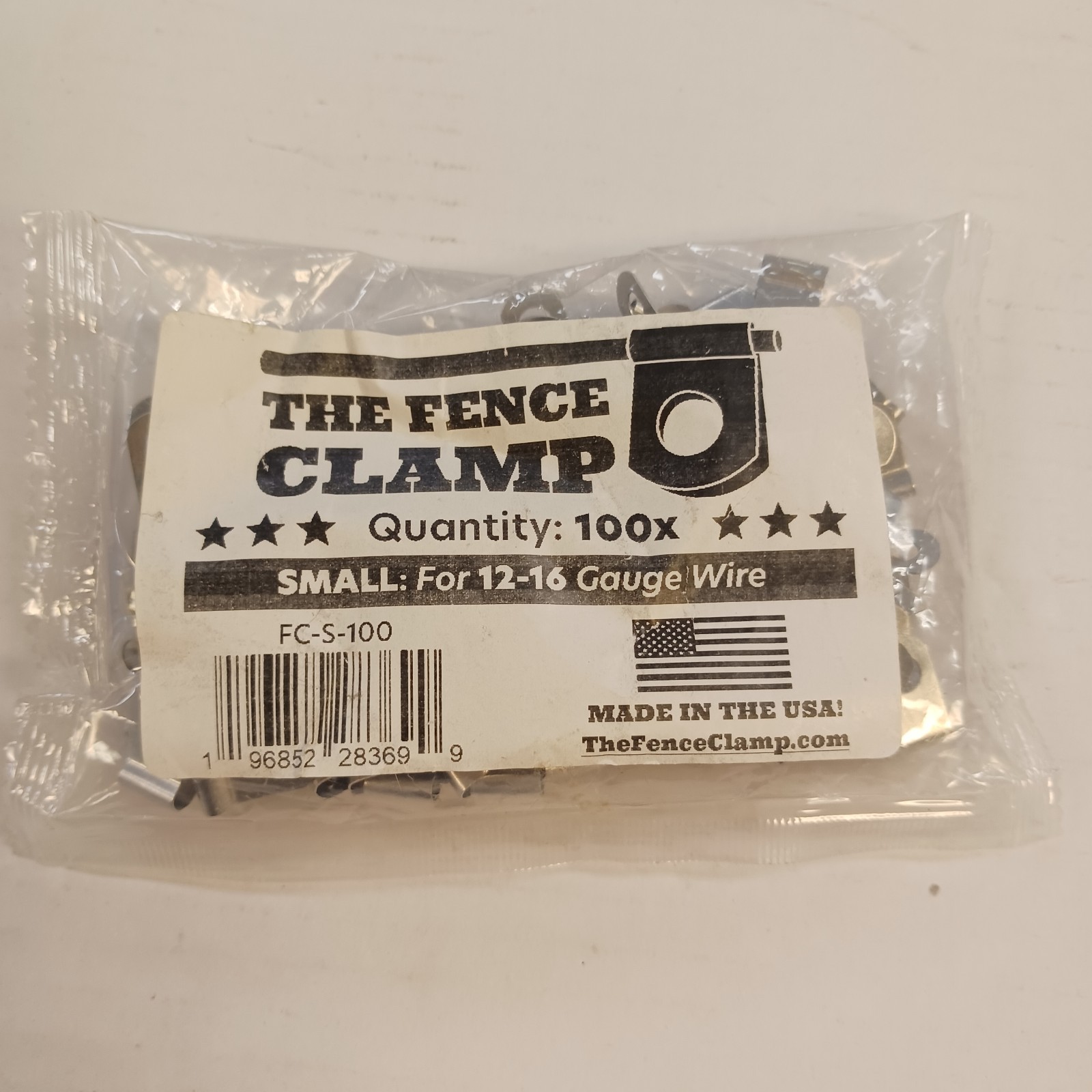 100x The Fence Clamp USA THICKEST Metal Wire Screw Clips 12-16 Gauge SMALL