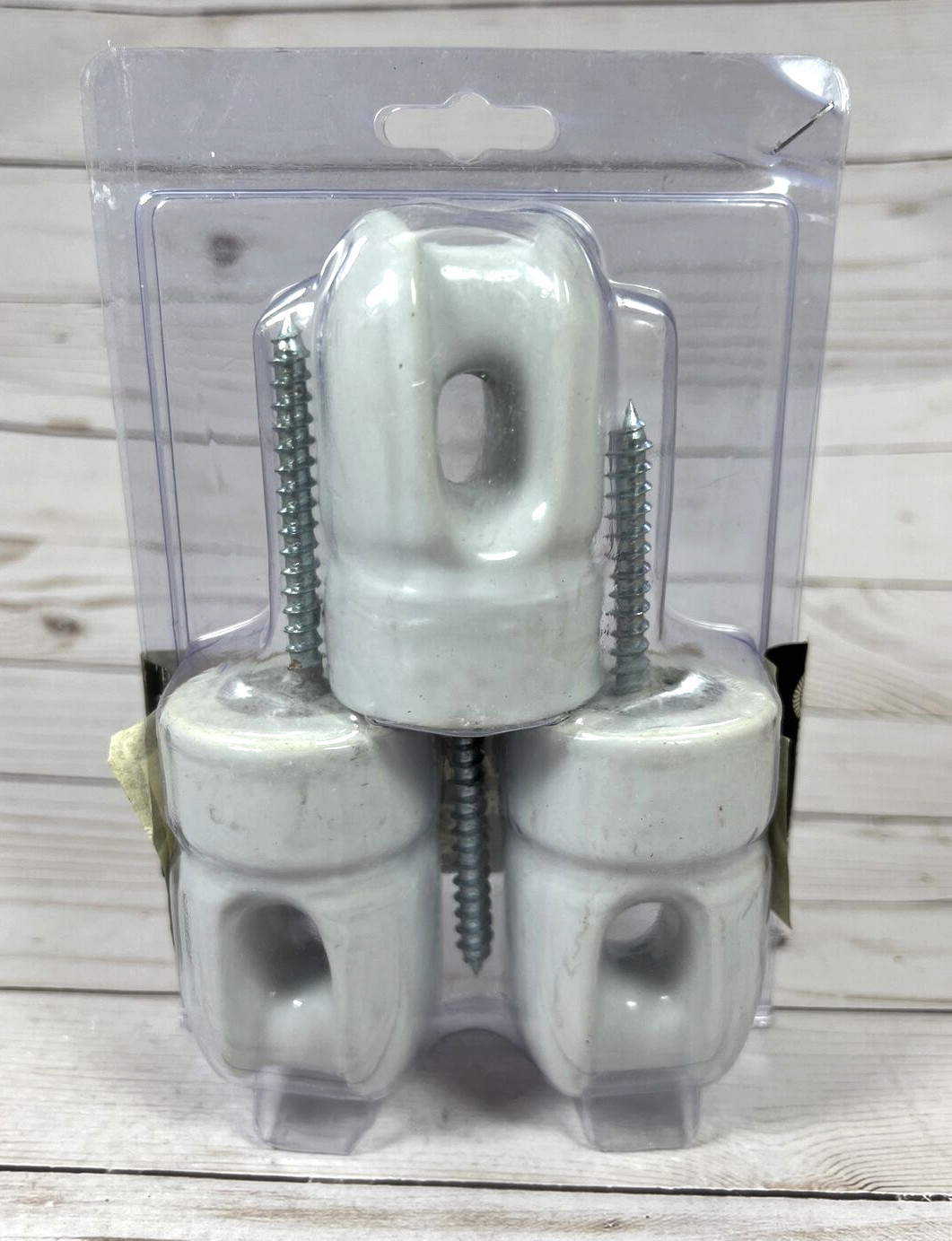 Gallagher Large Porcelain Lag Insulator w/ Lag Bolt G675 3pp Electric Fence Farm