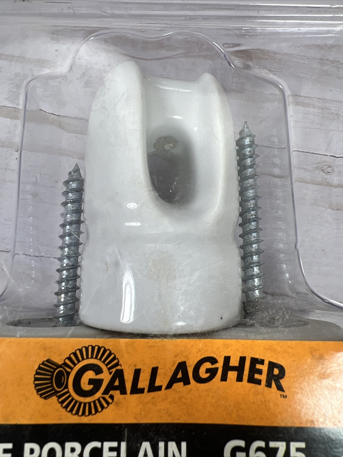 Gallagher Large Porcelain Lag Insulator w/ Lag Bolt G675 3pp Electric Fence Farm