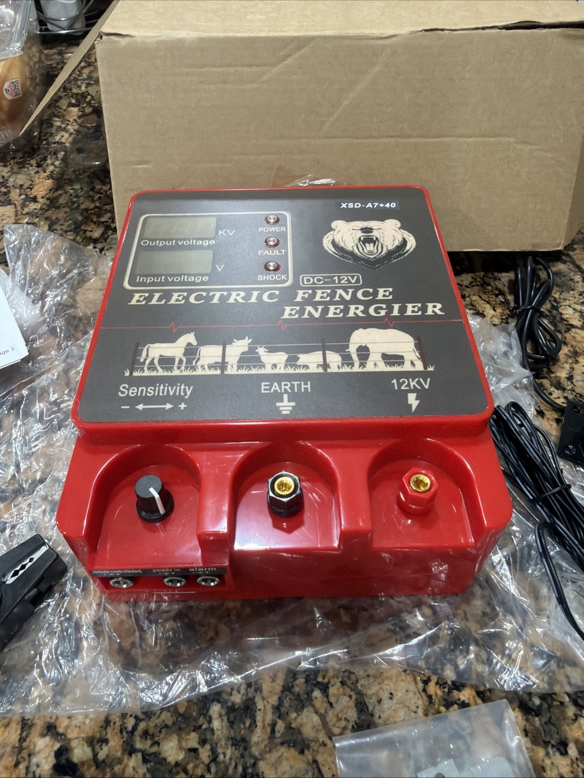9J Electric Fence Charger Energizer, 9 Joules 400 Acres, AC DC 2 in 1 Powered…