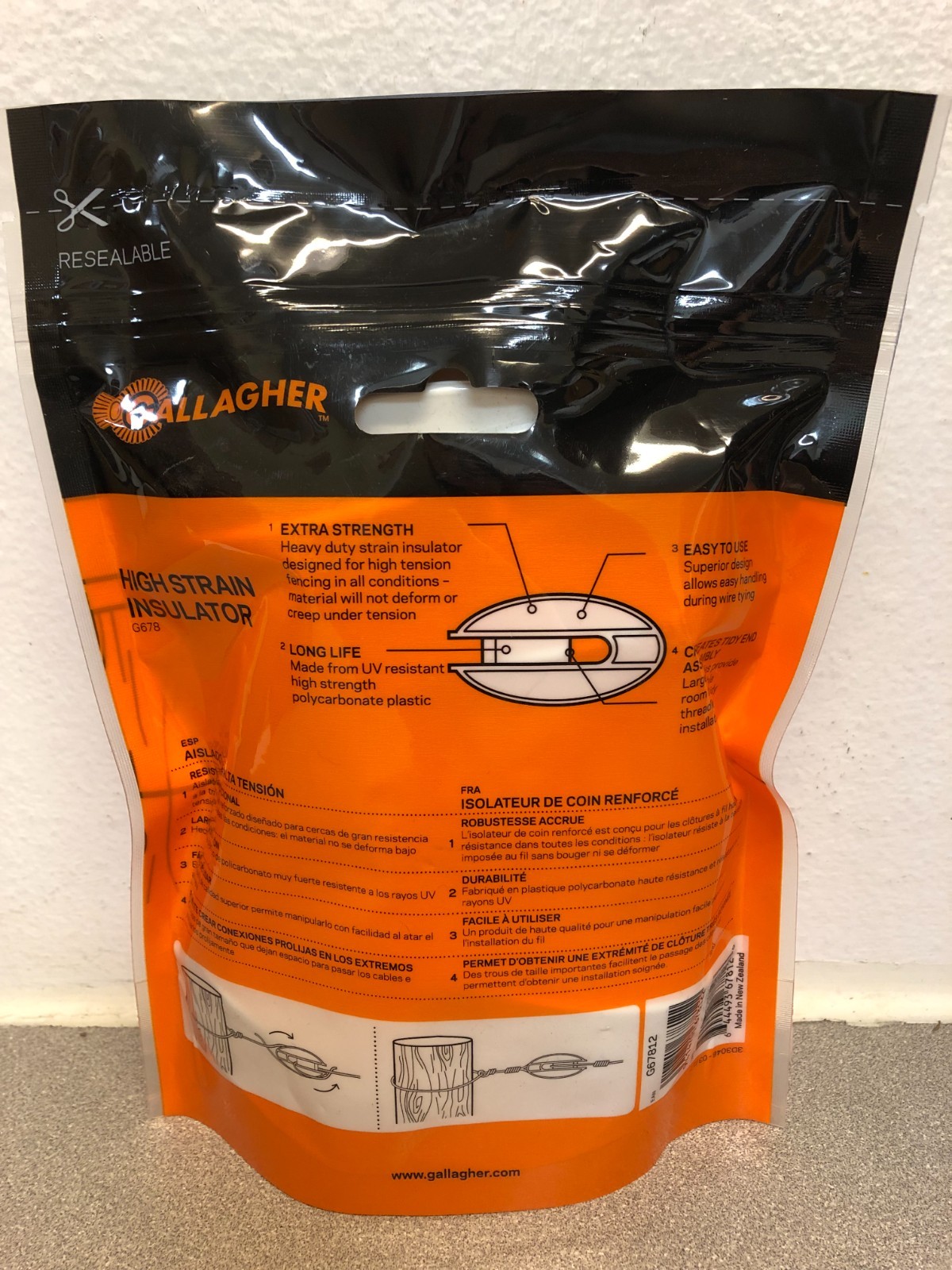 Gallagher G67812 Heavy Duty High Strain Insulator White