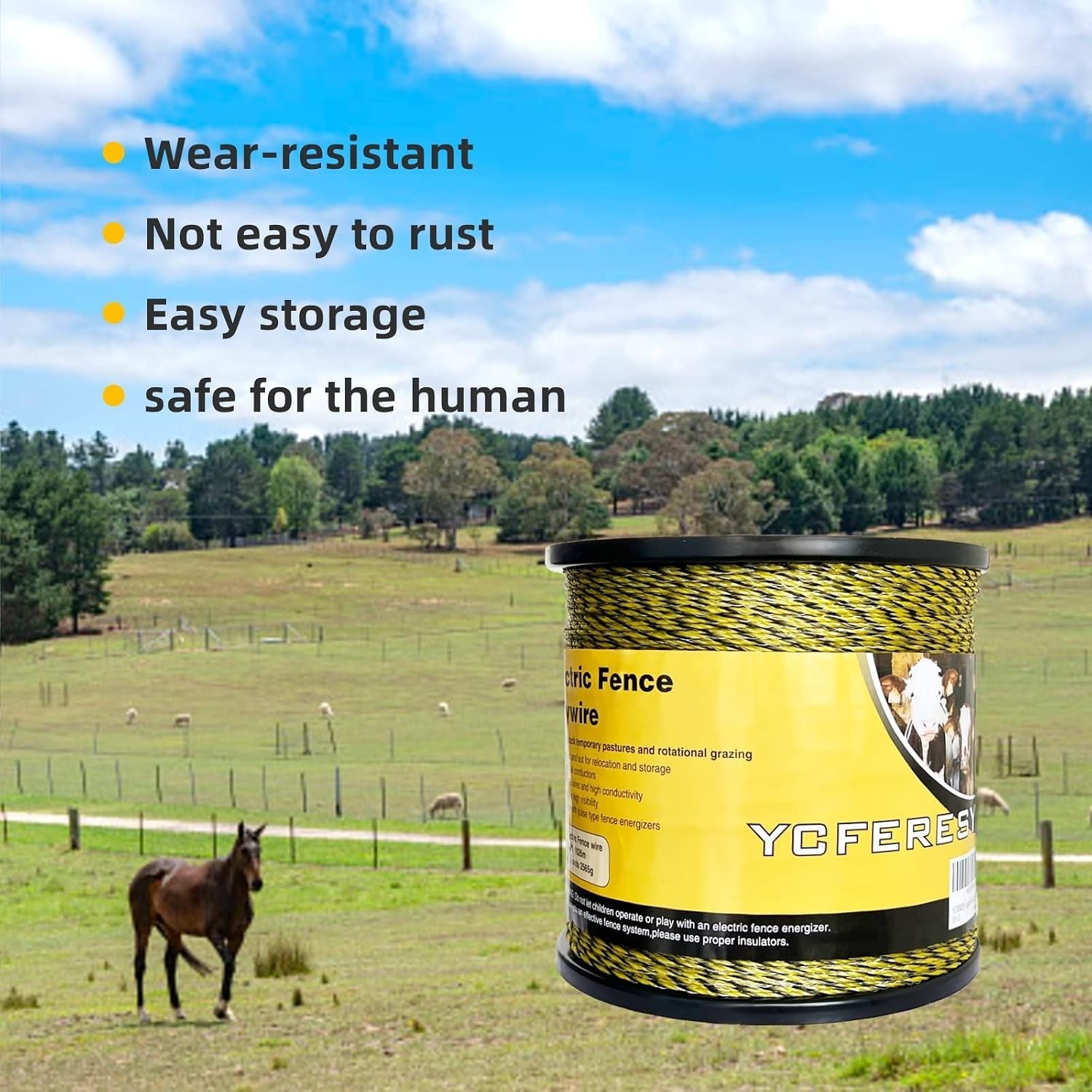 Upgraded Electric Fence Polywire 3366 Feet – UV Resistant