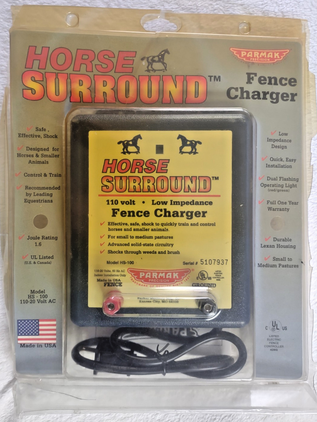 OPEN BOX Parmak HS-100 110-20-Volt Surround Elect Fence Charger -WE PAY SHIPPING