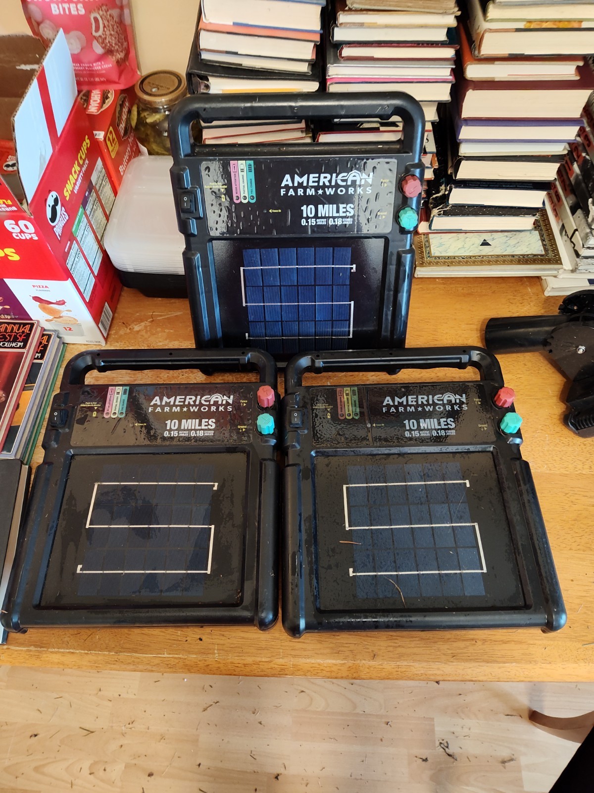 3 American Farm Works 10 Miles Solar Electric Fence Controllers