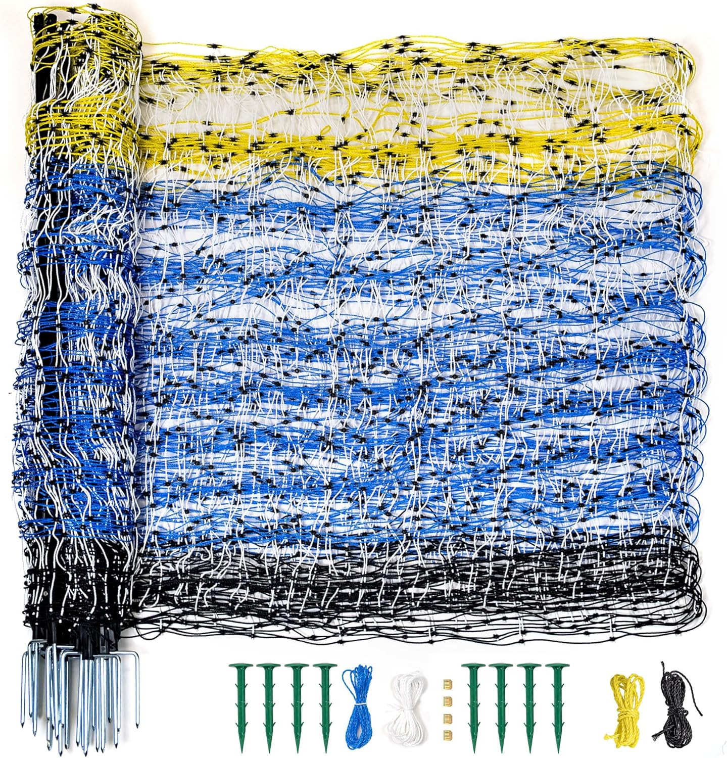 PPOLB Highly Visible Blue Electric Fence Netting, 49.6″ H x 164′ L, Portable Liv