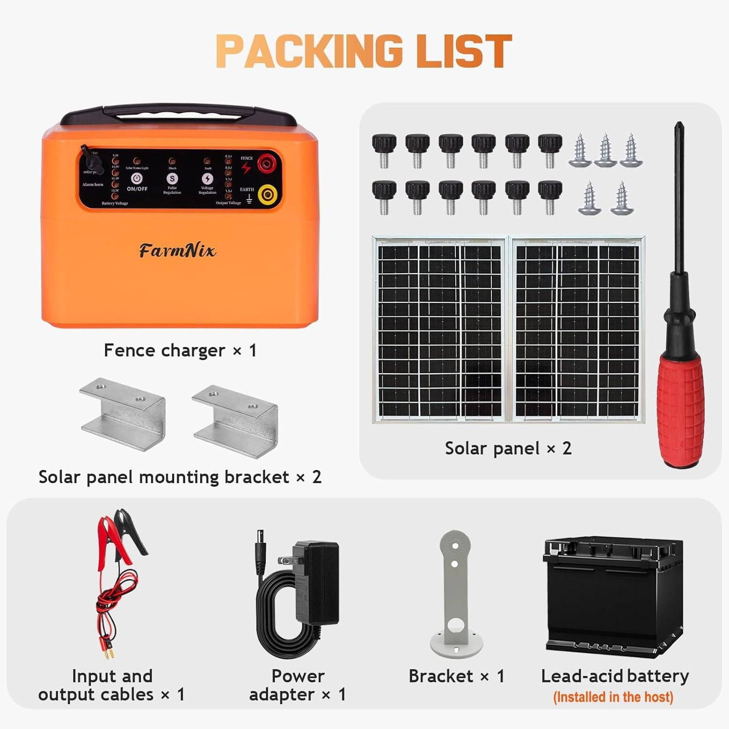 30 Miles Solar Electric Fence Charger for Livestock,6-12Kv Adjustable Output Sol