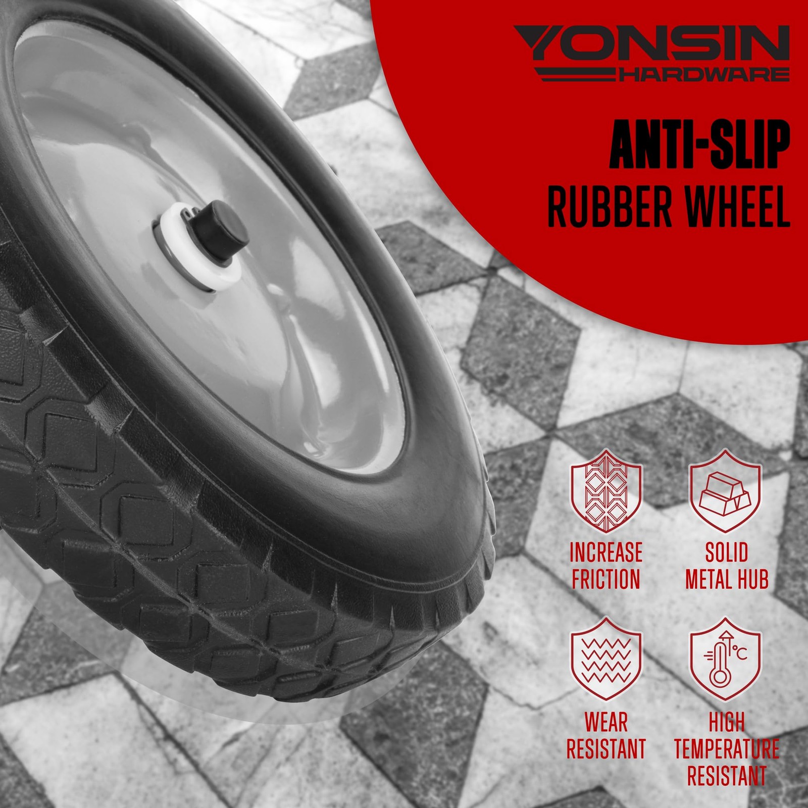 YONSIN 8″ Heavy Duty Gate Wheel Caster For Metal Tube Gate, Gate Helper Suppo…