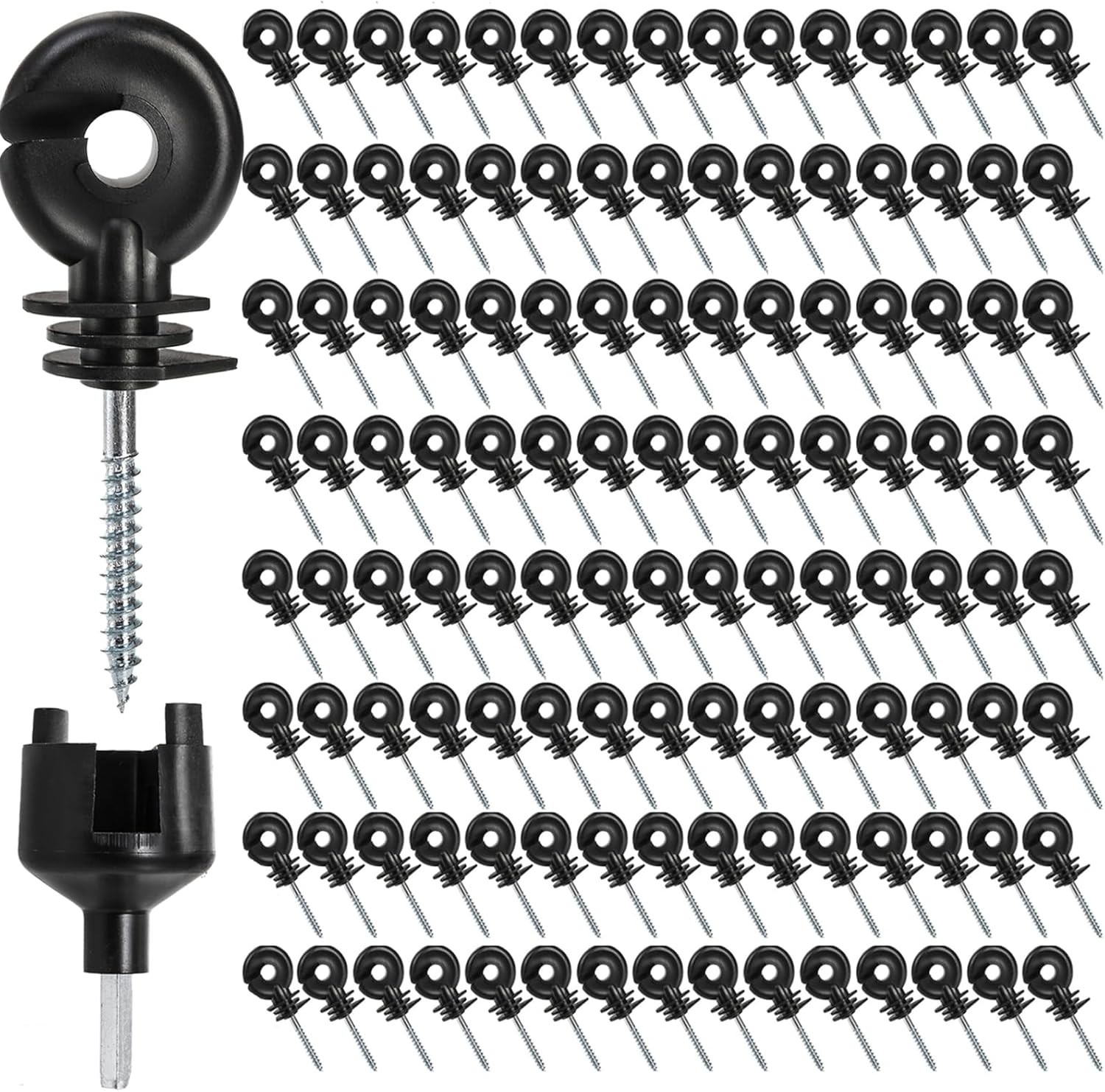 120 Pack Electric Fence Insulators Screw In Ring Post Wood Post Farm Fencing…
