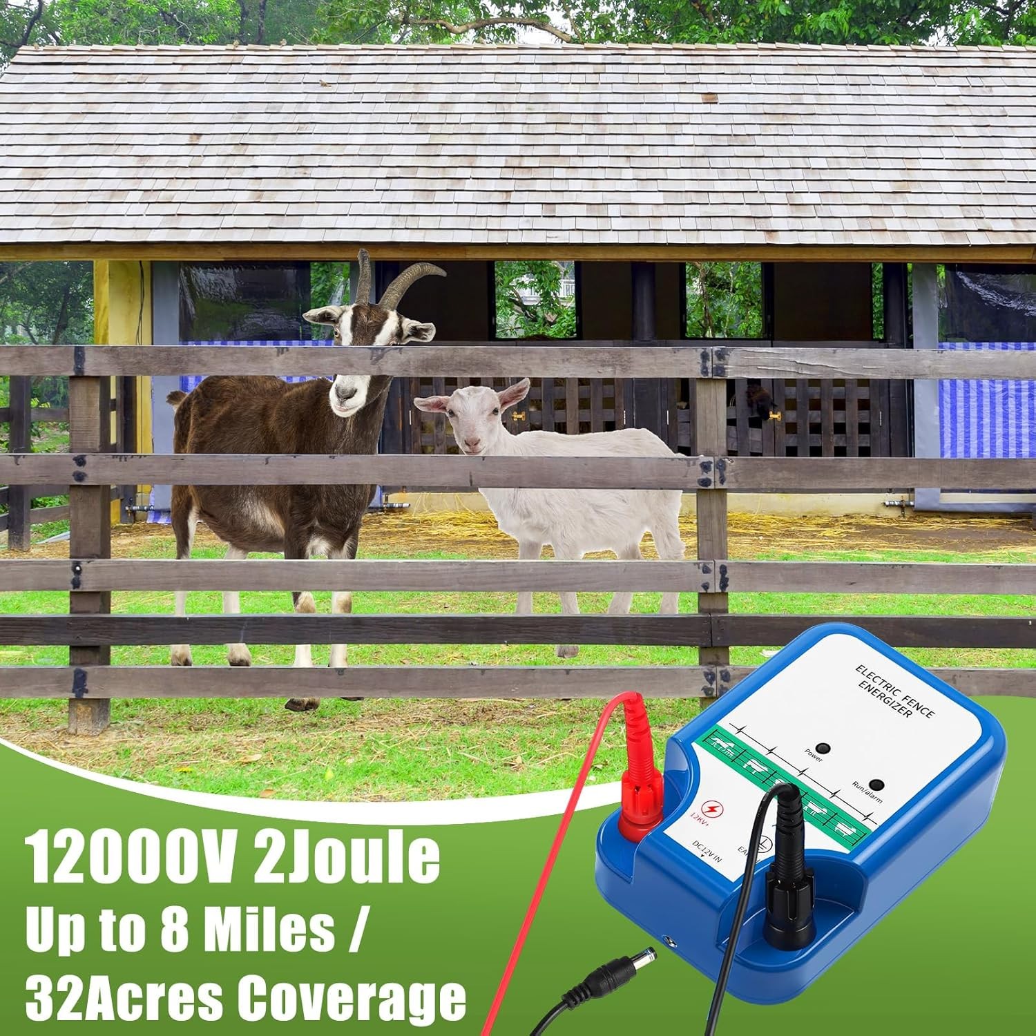 Electric Fence Kit 8 Mile 2J Solar AC DC