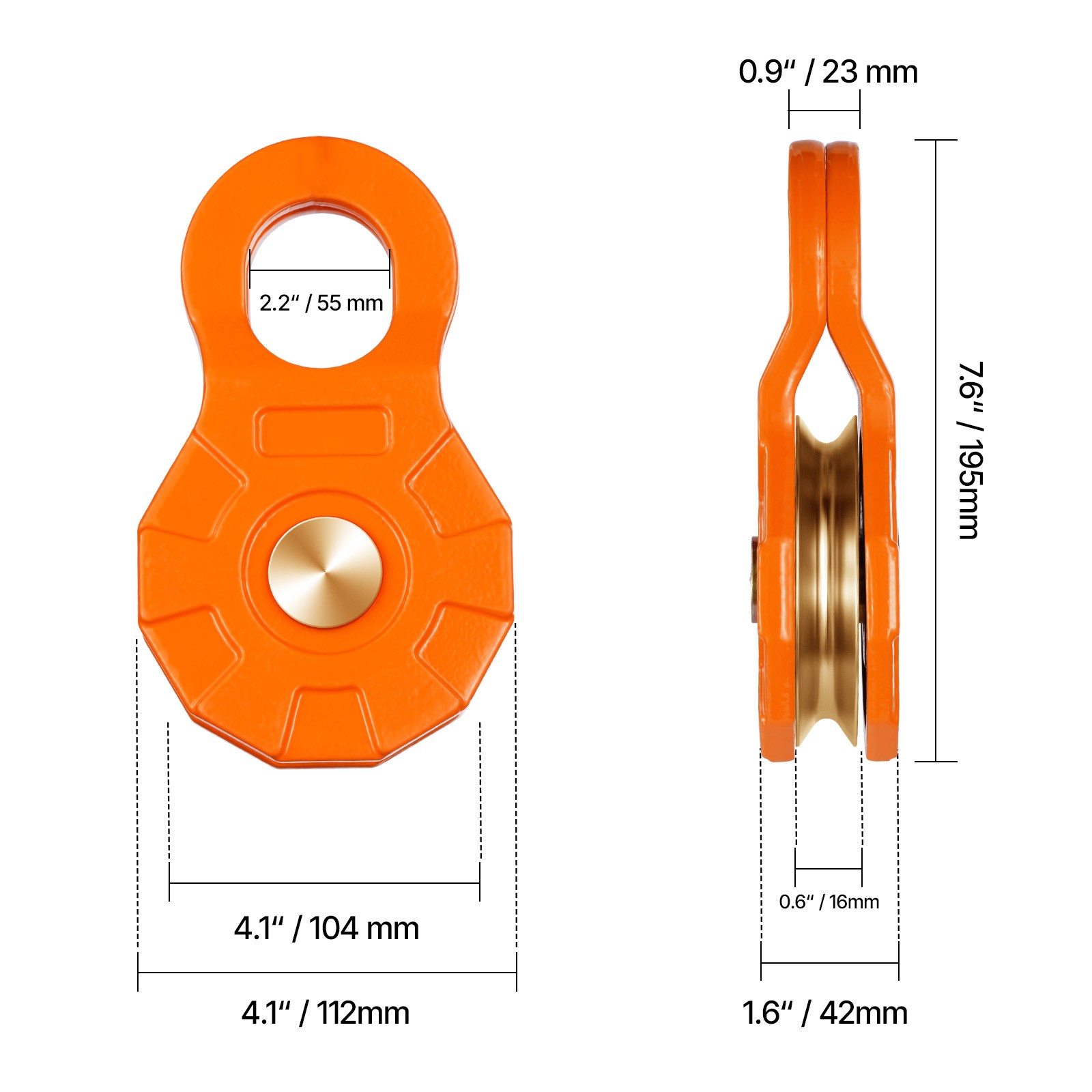 30 Ton Snatch Block Pulley Snatch 66,000 lbs Capacity Off Road Recovery Tractor