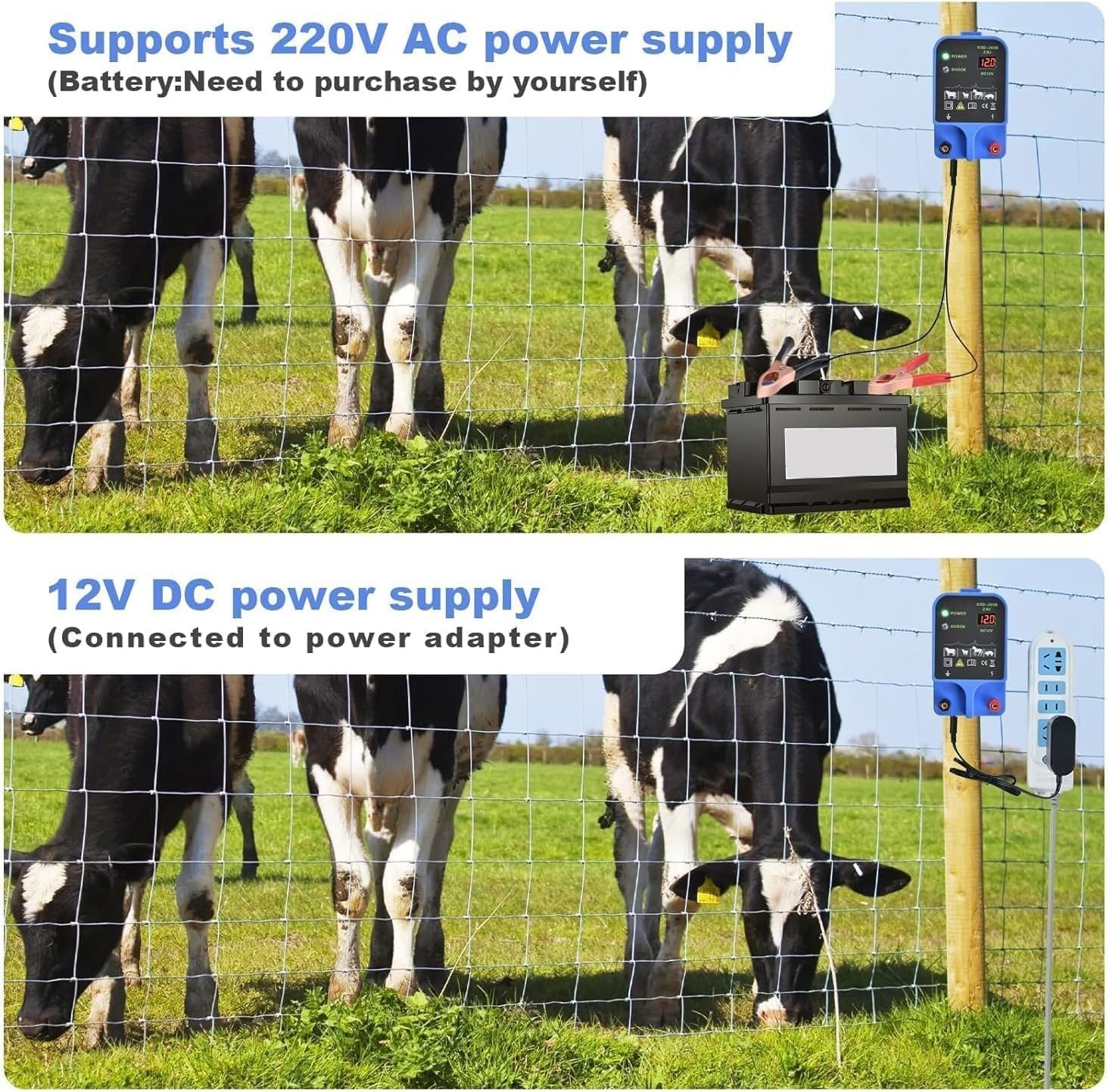 Electric Fence Charger 2J High Power 10kV LCD Display 3 Mode Livestock Farm 10kV