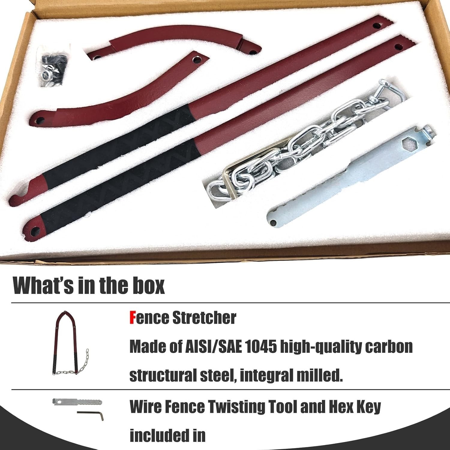 Heavy Duty Barbed Wire Fencing Tightener Tool – 5.5lb Fence Restoration Fence…