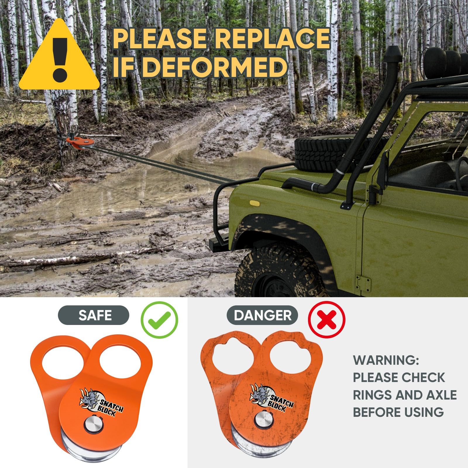 10 Ton Winch Snatch Block Towing Pulley Blocks 22,000 LBS Capacity, Heavy Dut…