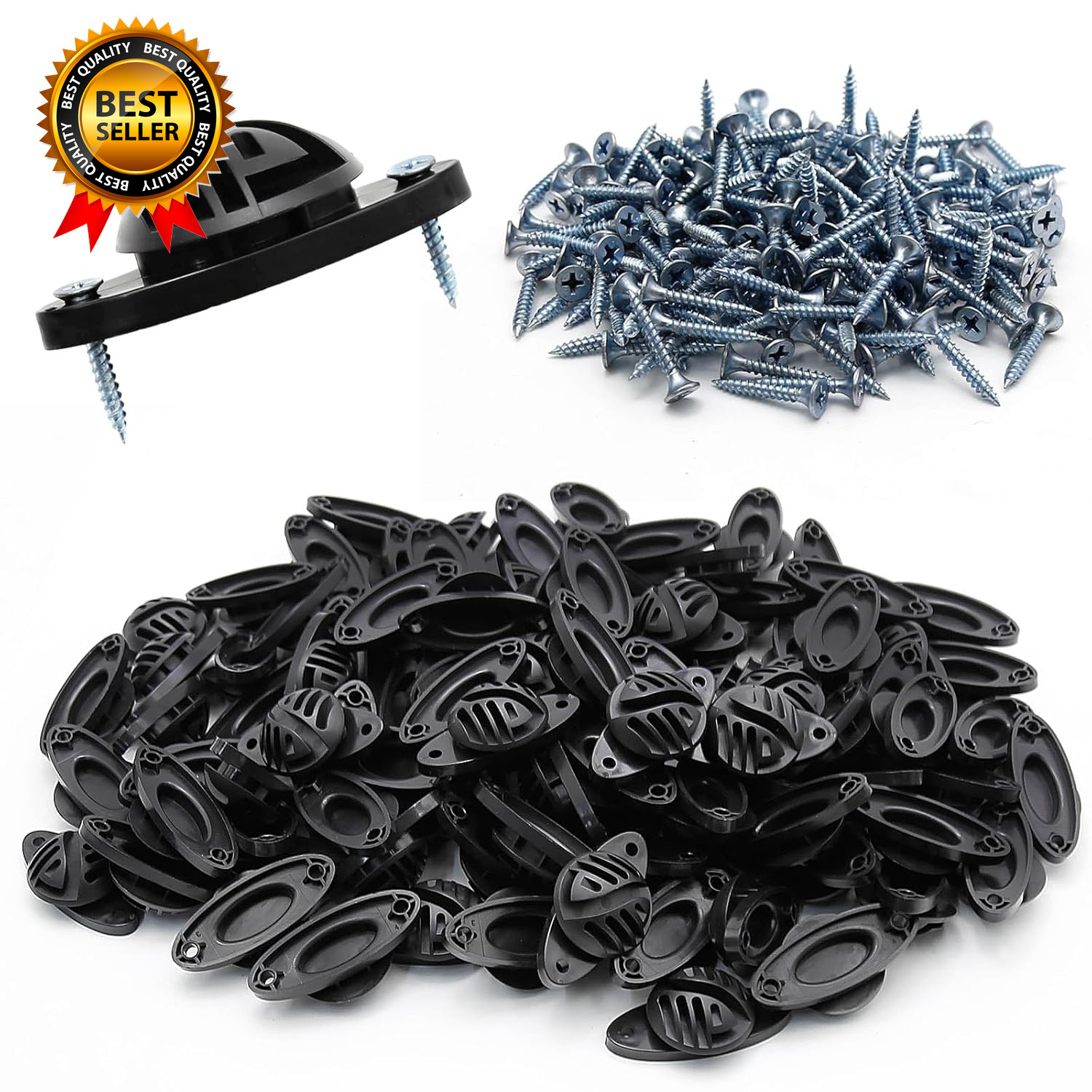 100 PCS Electric Fence Insulator with Screws, Black Wood Post