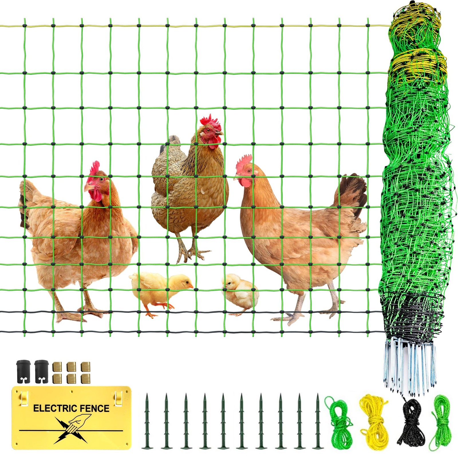 Electric Fence Netting – Chicken Fences for the Yard Semi-Rigid Net for Livestoc