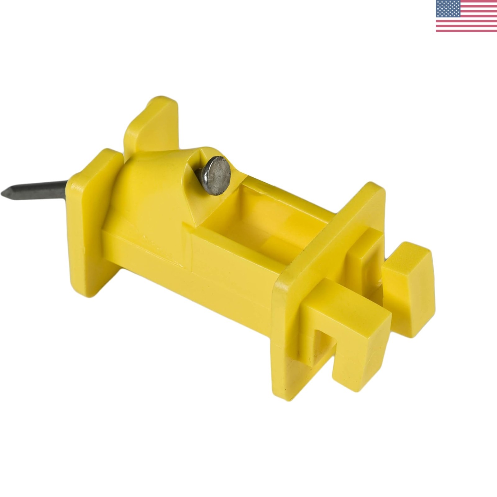 Extend Wire Efficiently – 250 Pack of Yellow Slant Nail Insulators for Fencing