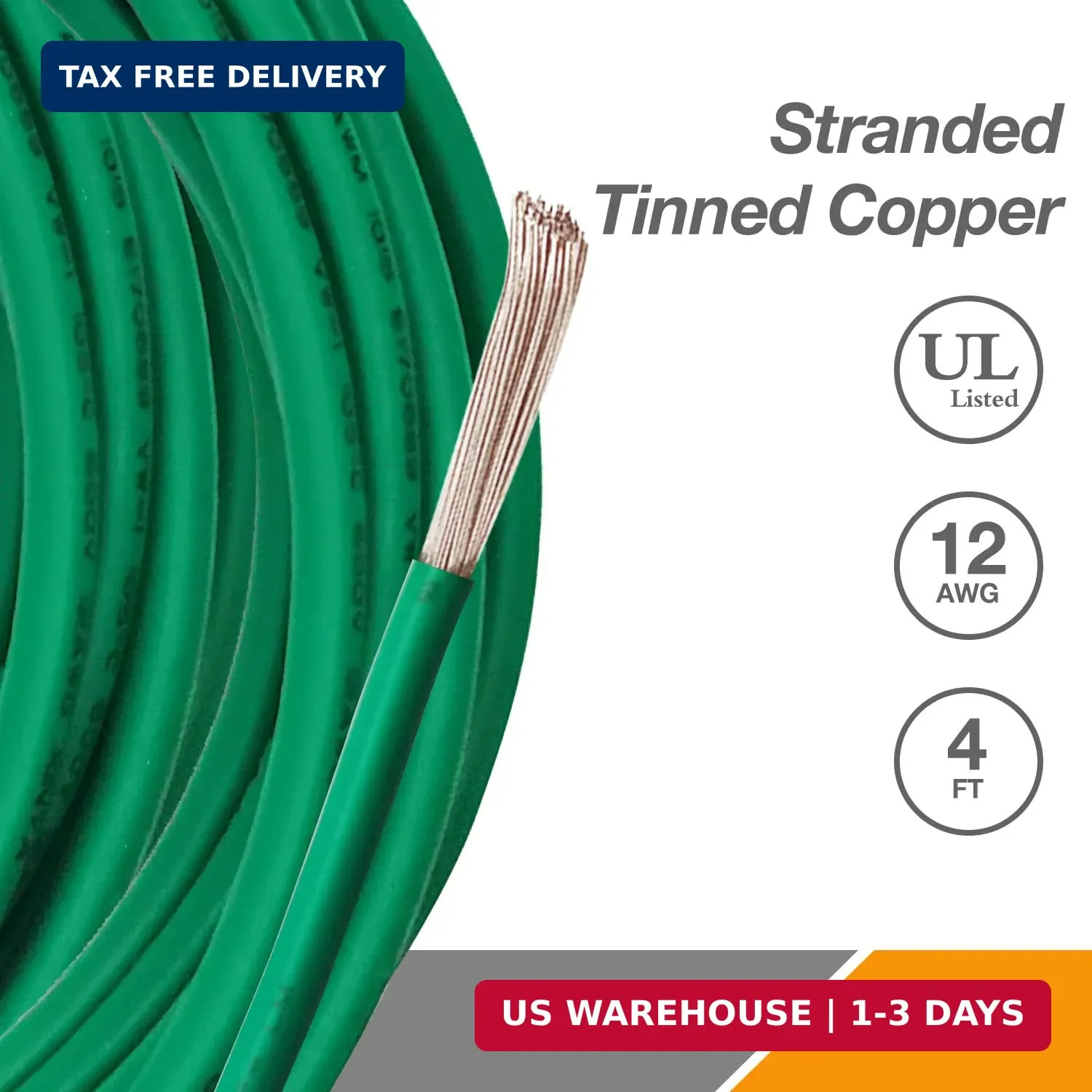 4ft Farm Electric Fence Jump Leads – UL Listed Tinned Copper Wire with Crocodile